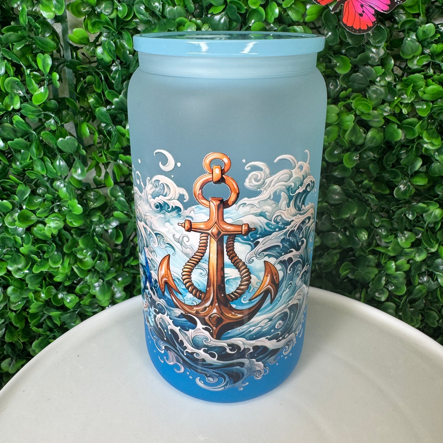 16oz Blue Anchor UVDTF Cup