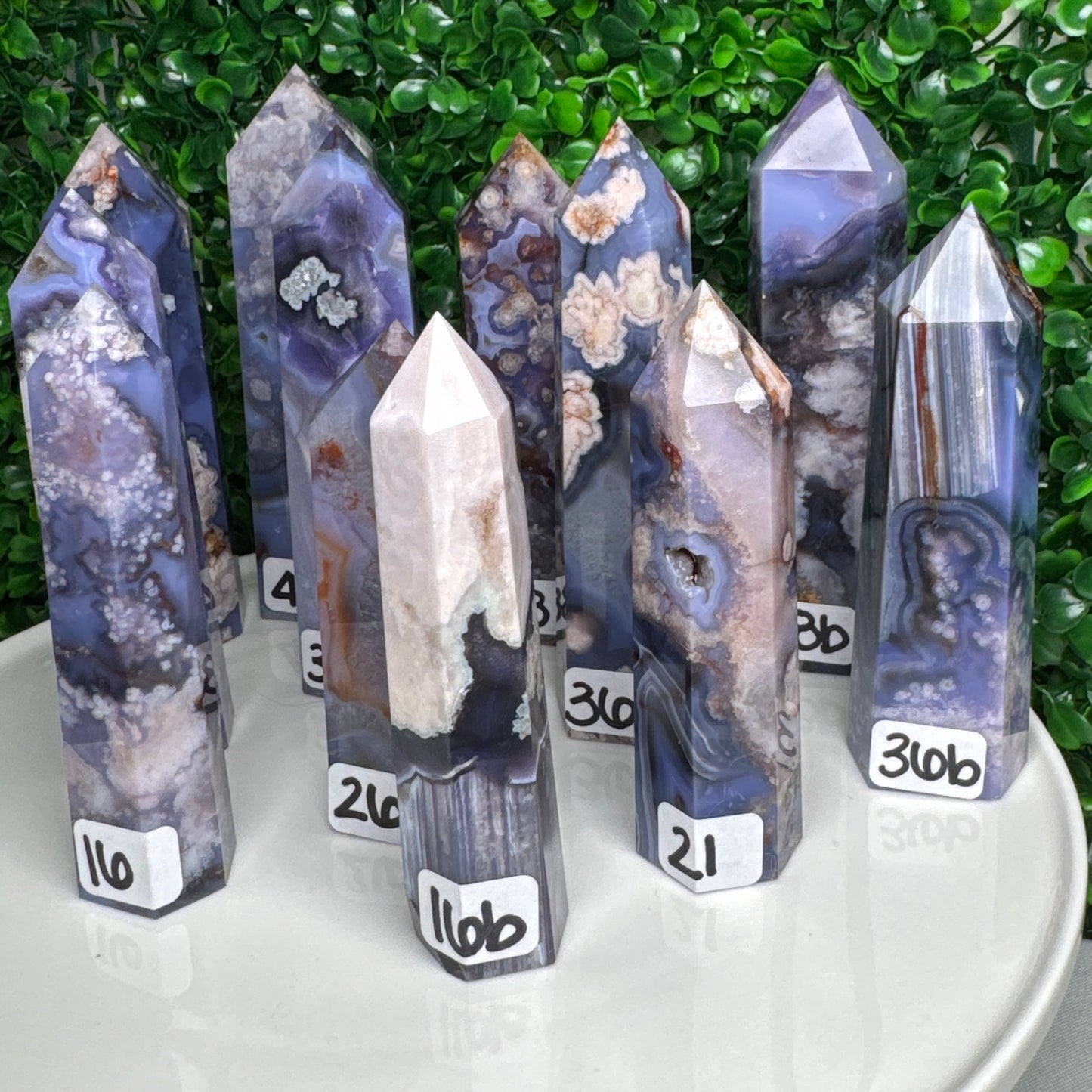Blue Flower Agate Towers