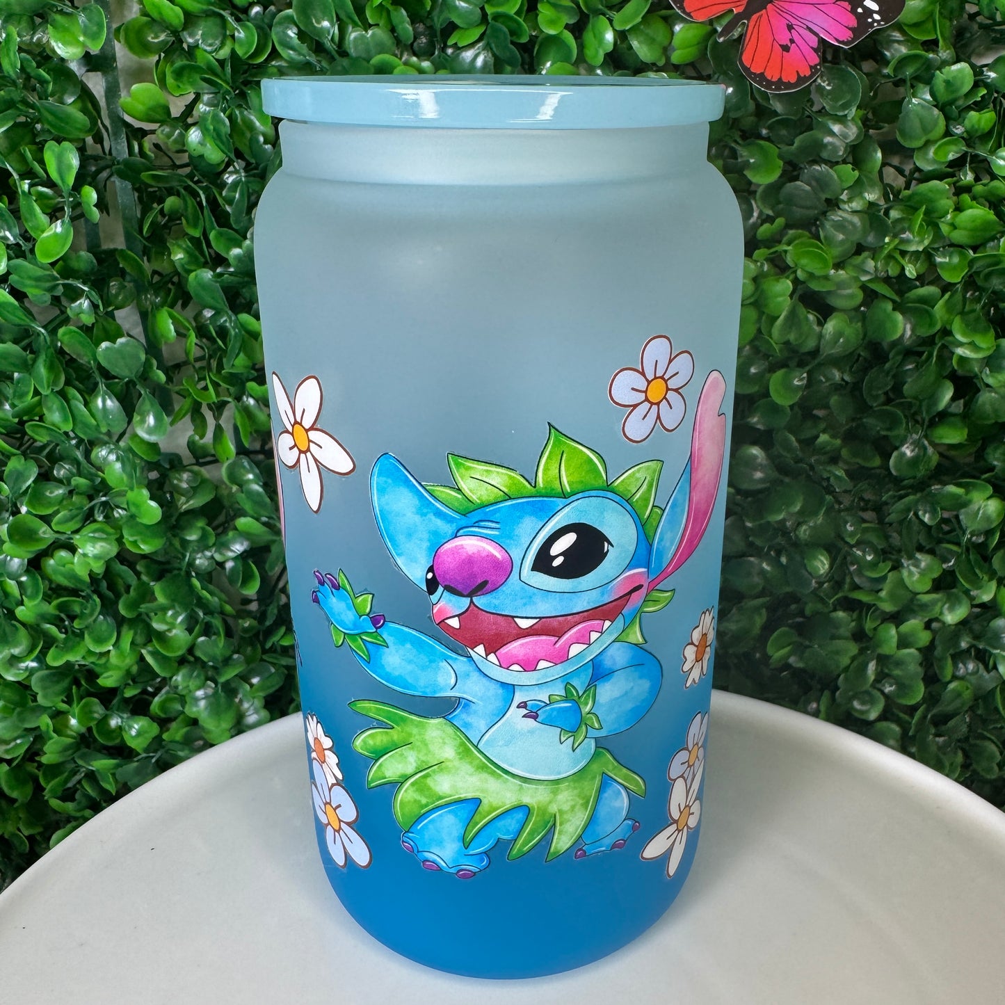 16oz Blue alien UVDTF cup