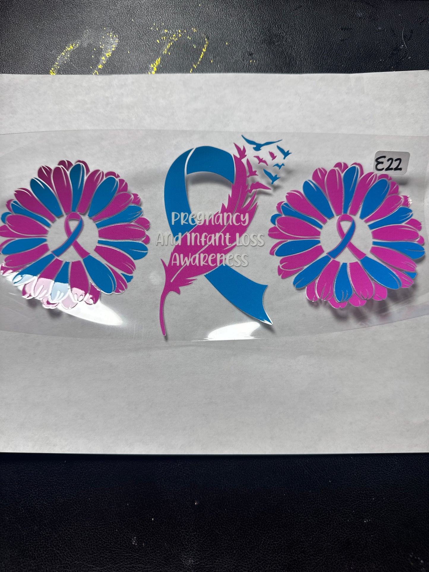 E22 Pregnancy snd infant loss awareness uvdtf wrap