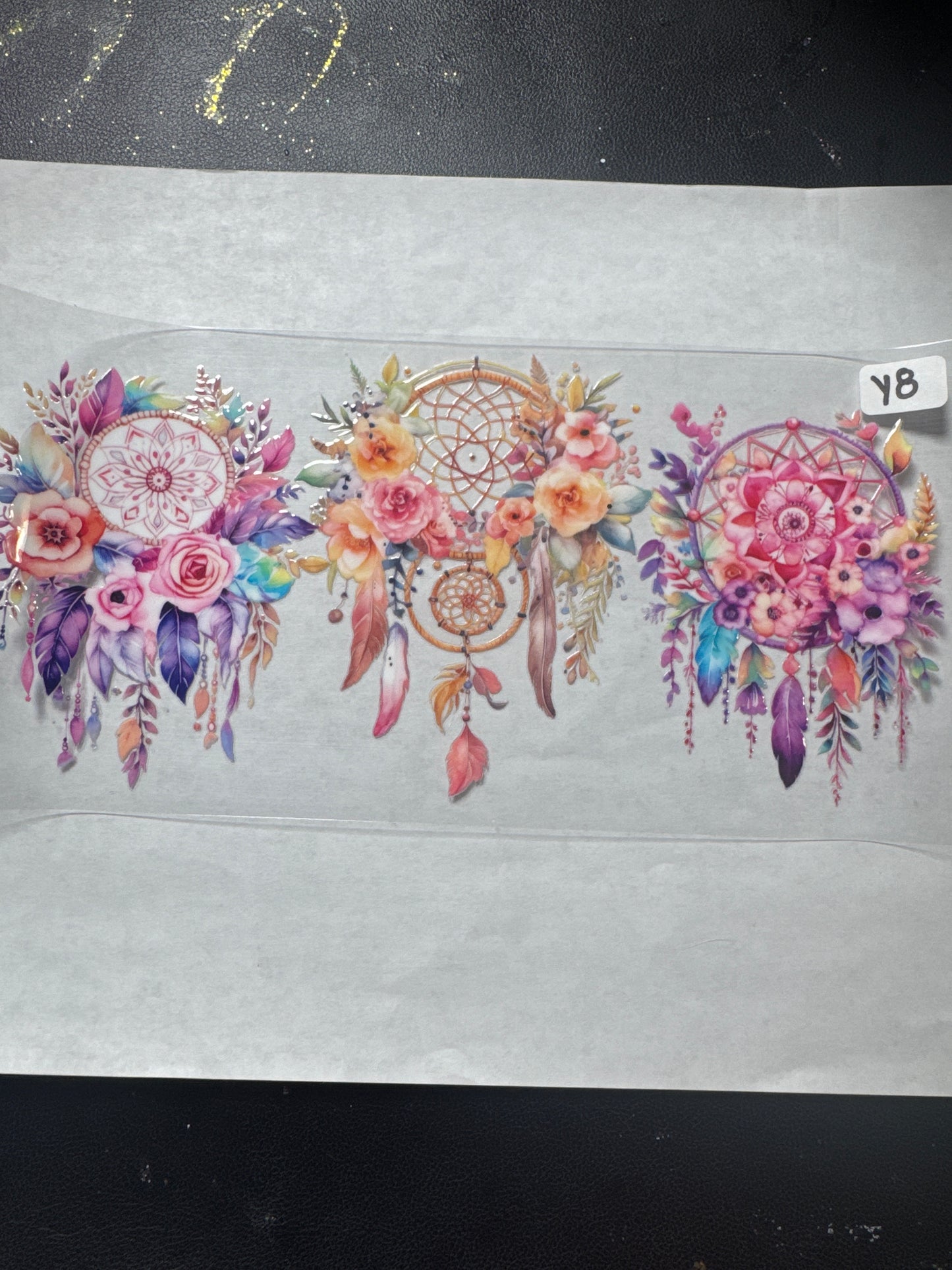 Y8 Dreamcatcher with floral uvdtf wrap