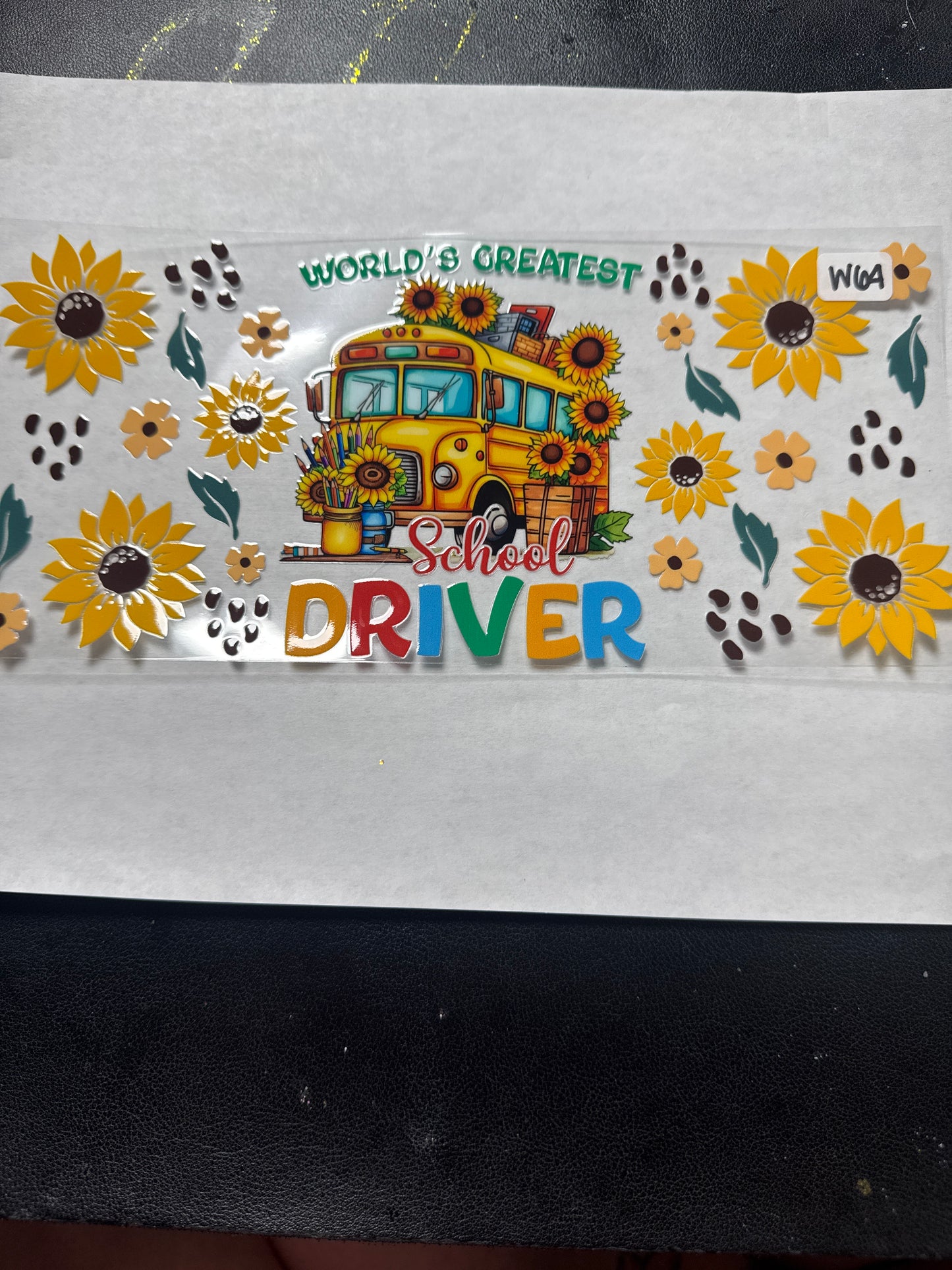 W 64 school bus driver uvdtf wrap