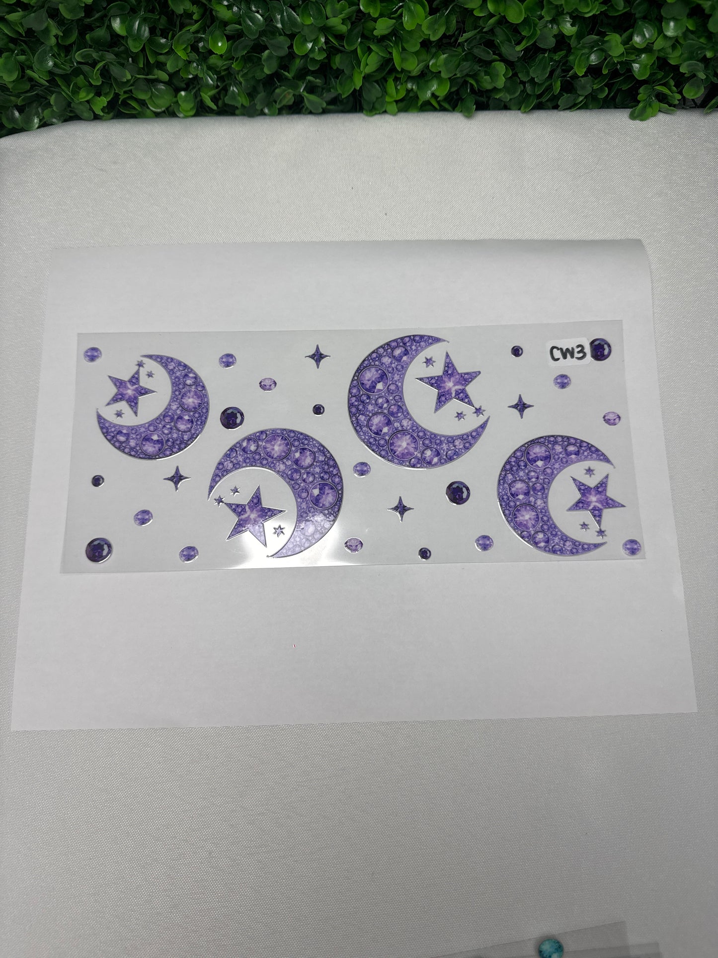 Witchy purple moon stars UVDTF Wrap CW3