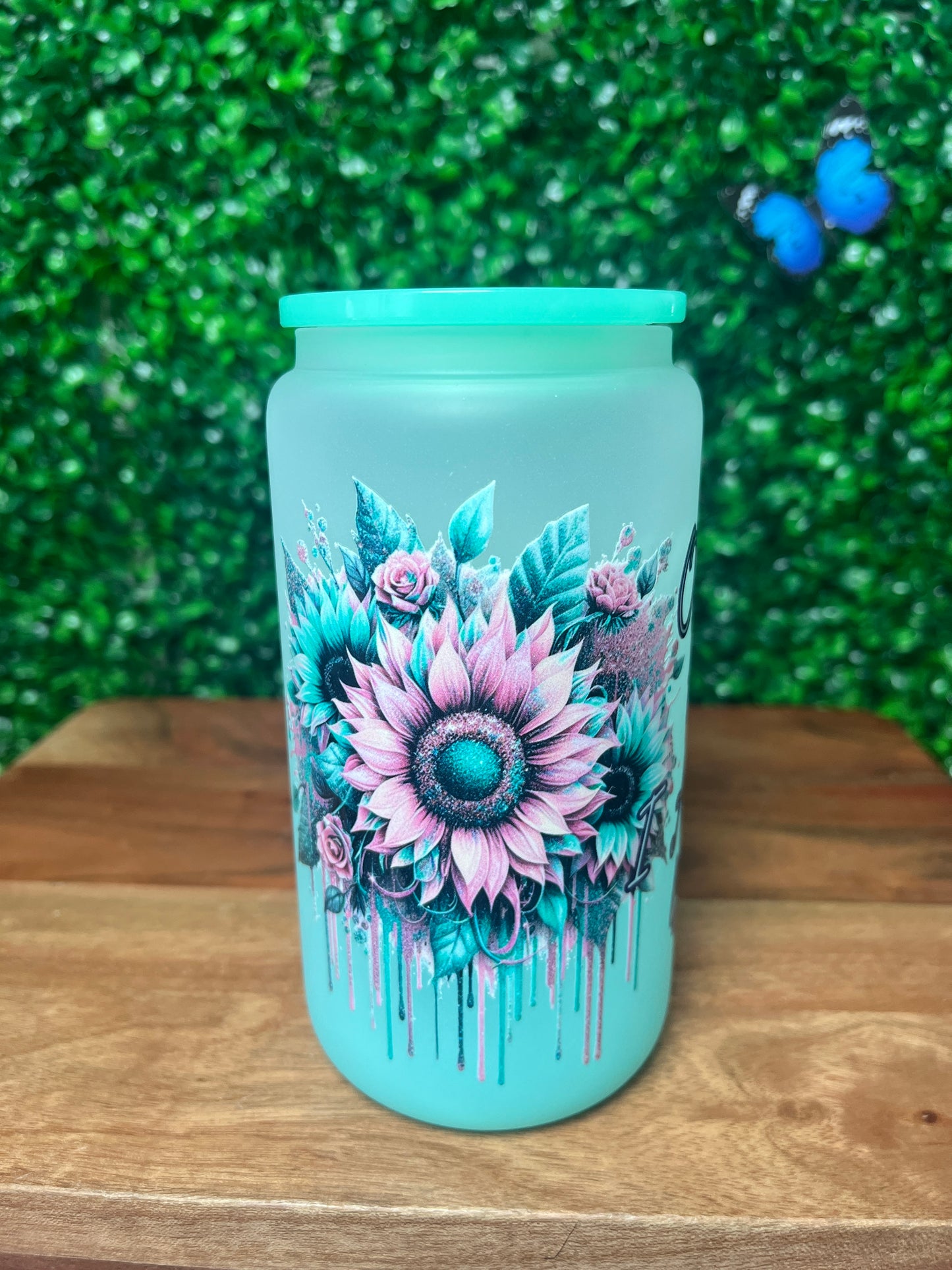 16oz Flower UVDTF Glass Cup