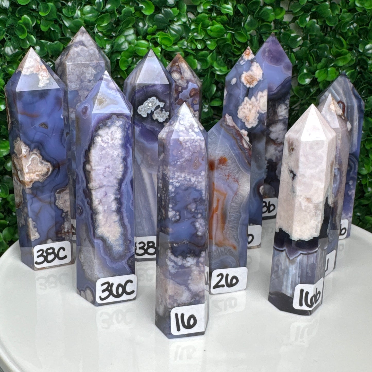 Blue Flower Agate Towers
