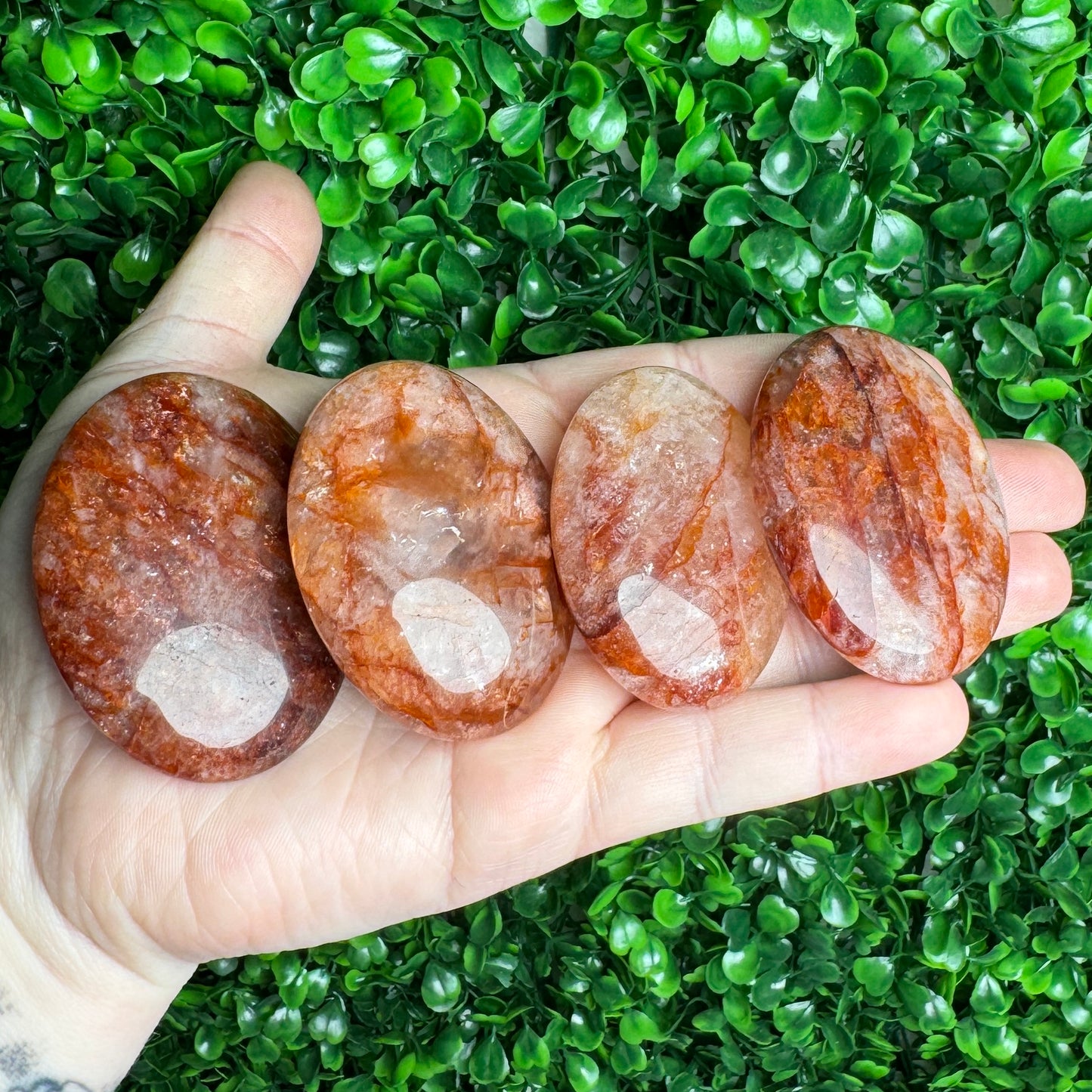 Intuitive Fire Quartz Palm stones