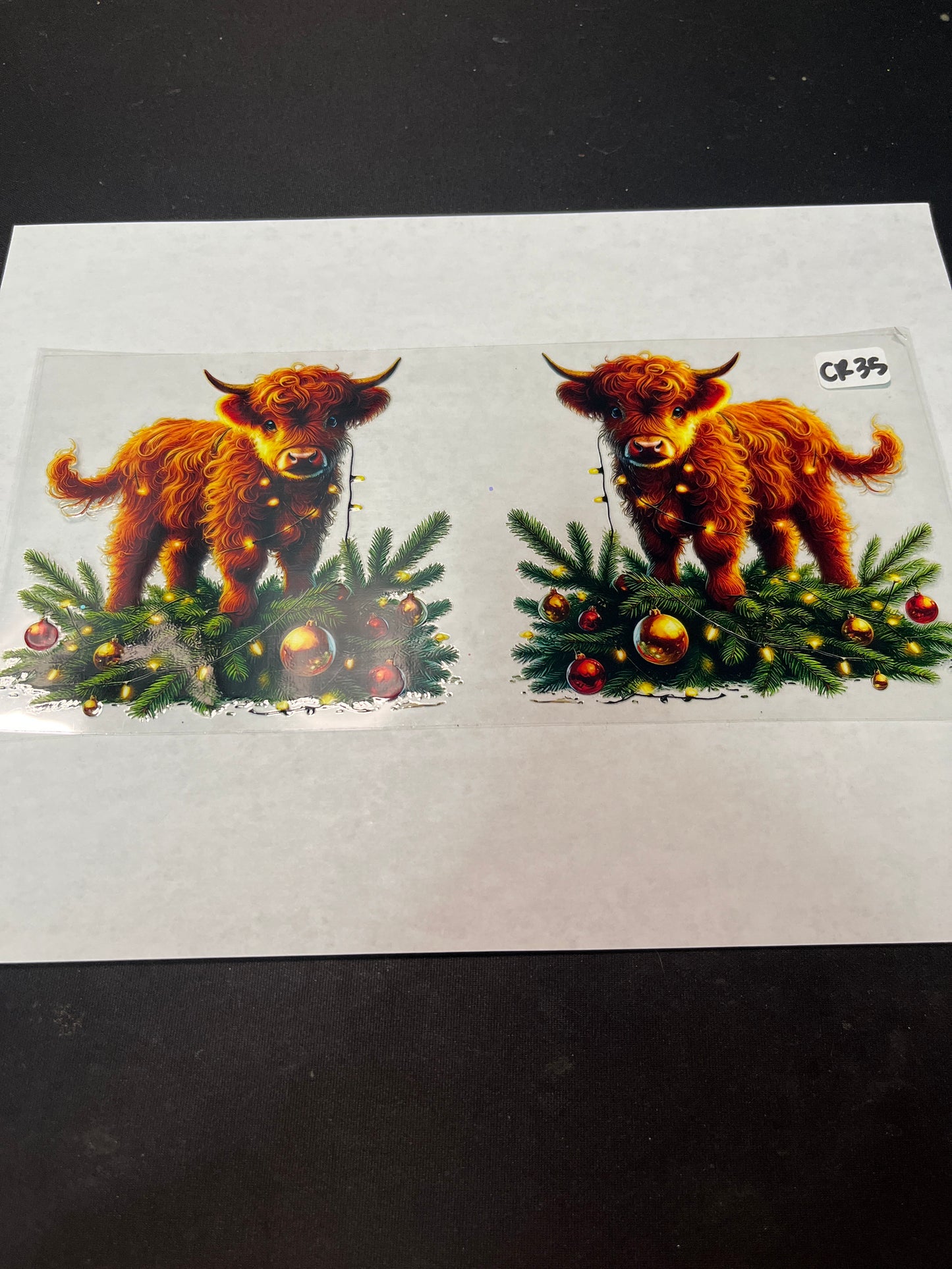 CR35 Christmas Cow UVDTF Wrap