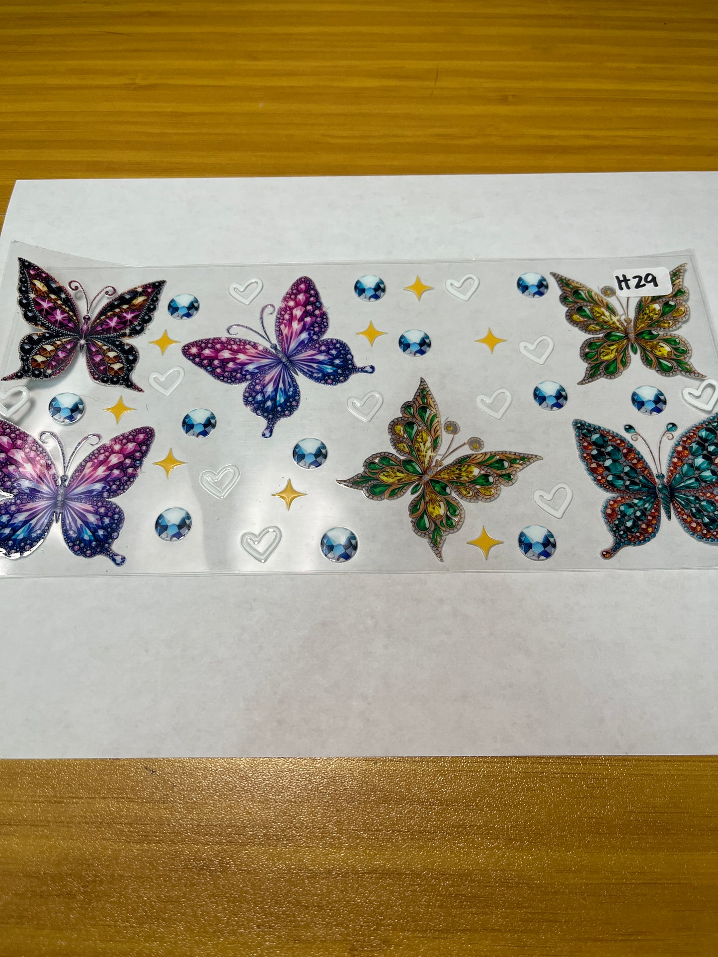 H29 Butterfly Crystals UVDTF Wrap