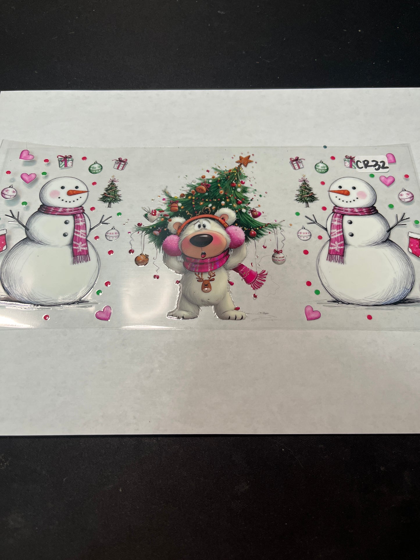 CR32 Christmas Snowman UVDTF Wrap