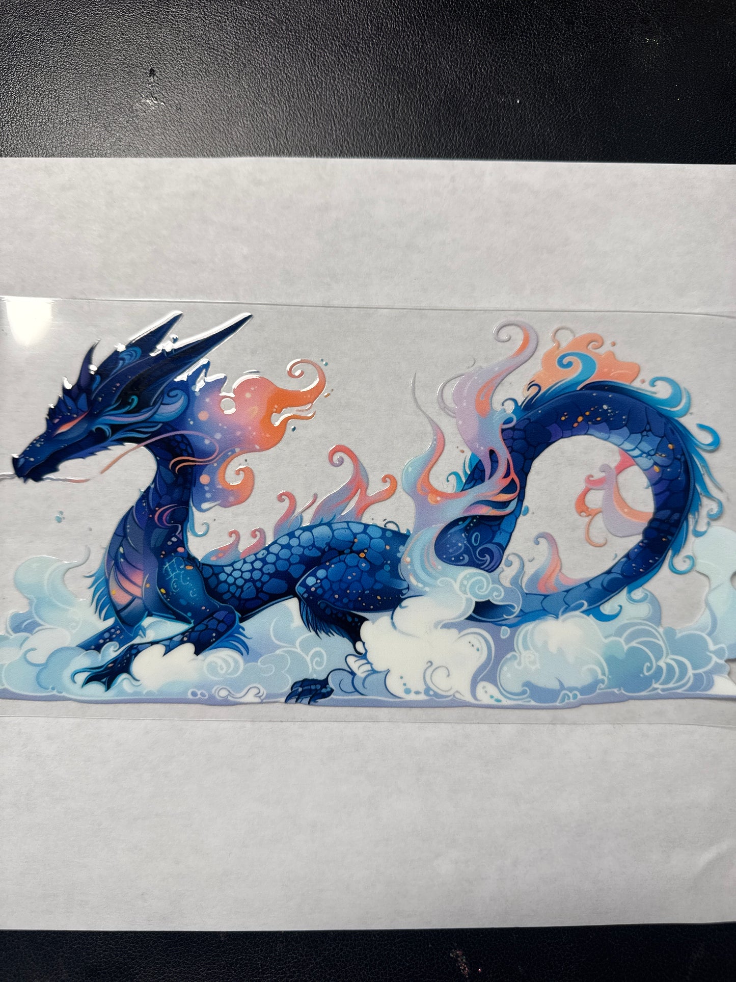UD36 Blue and Orange dragon uvdtf wrap