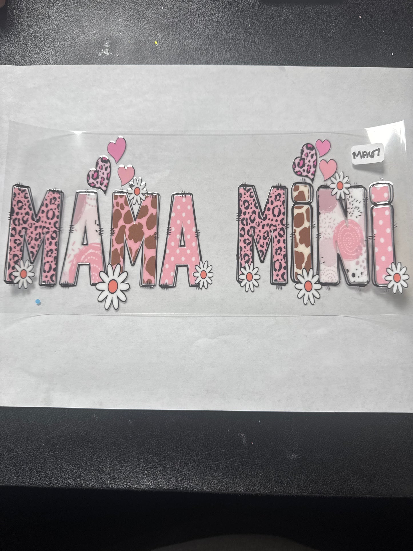 MA 67 Mama animal print and floral uvdtf wrap