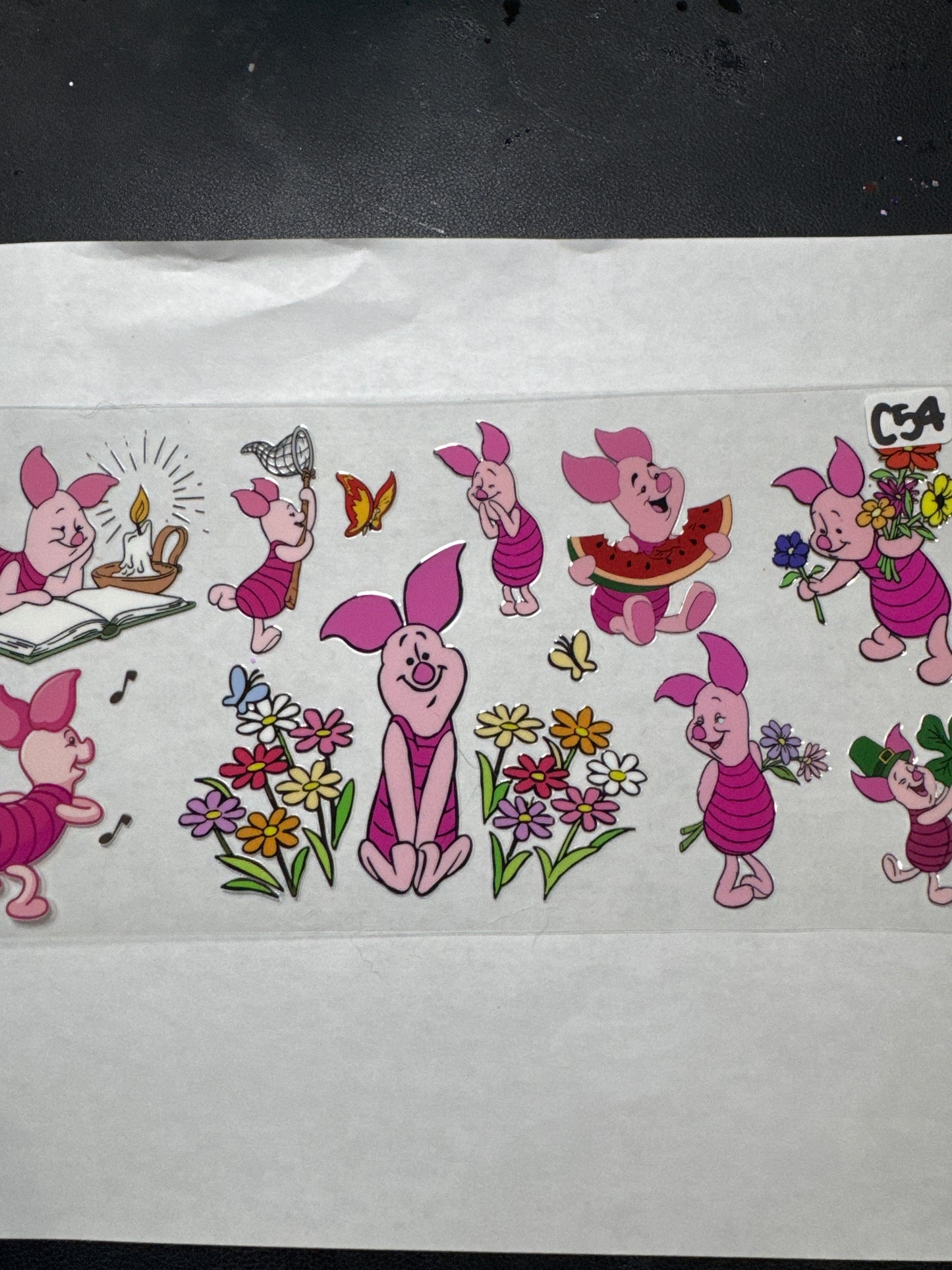 P15 pink with flowers and butterflies character uvdtf