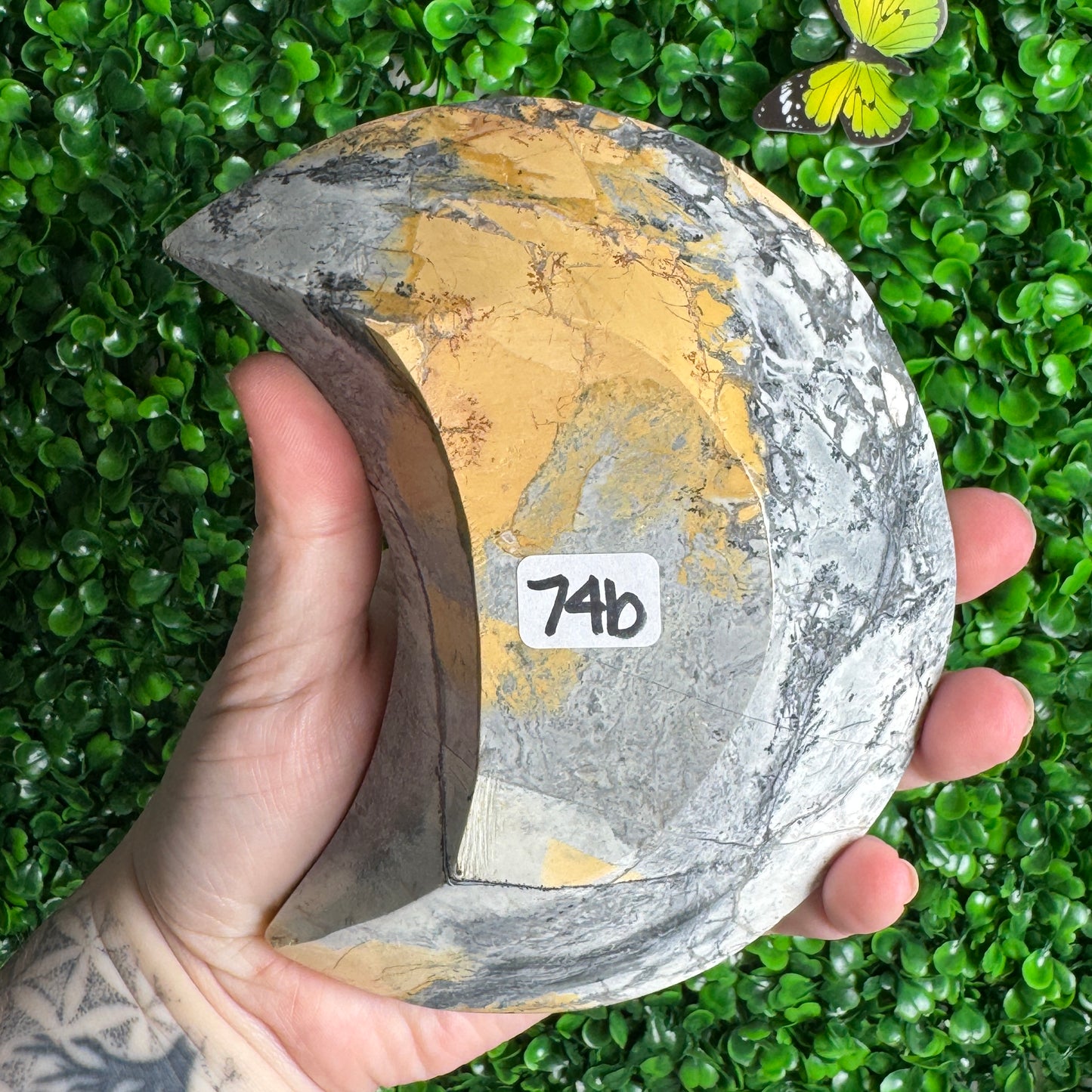 Large Maligano Moon Bowl Carving