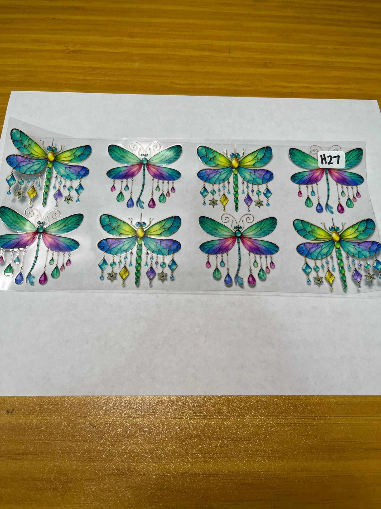 H27 Dragonfly Crystals UVDTF Wrap