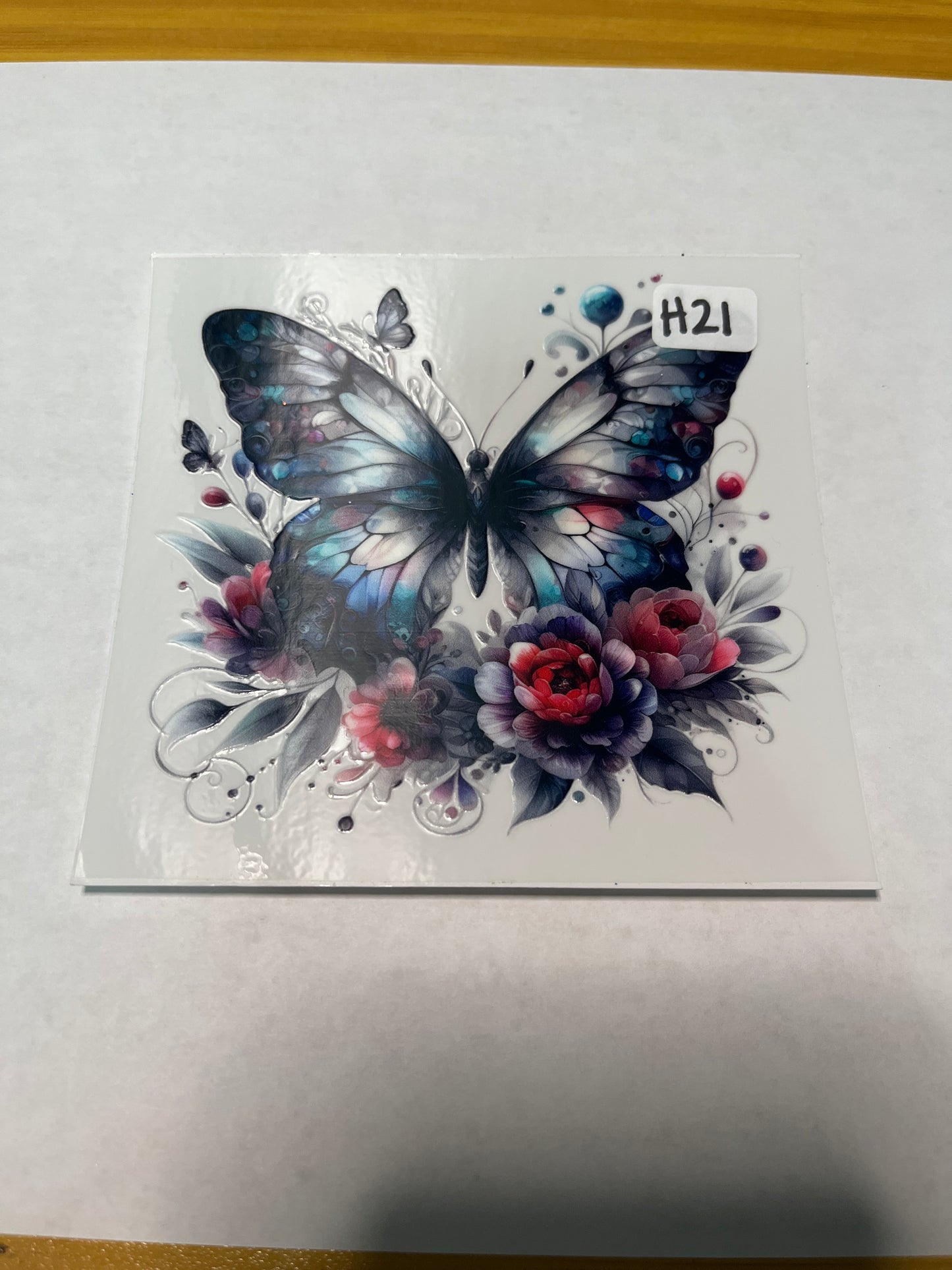 H21 Butterfly Flower UVDTF Wrap