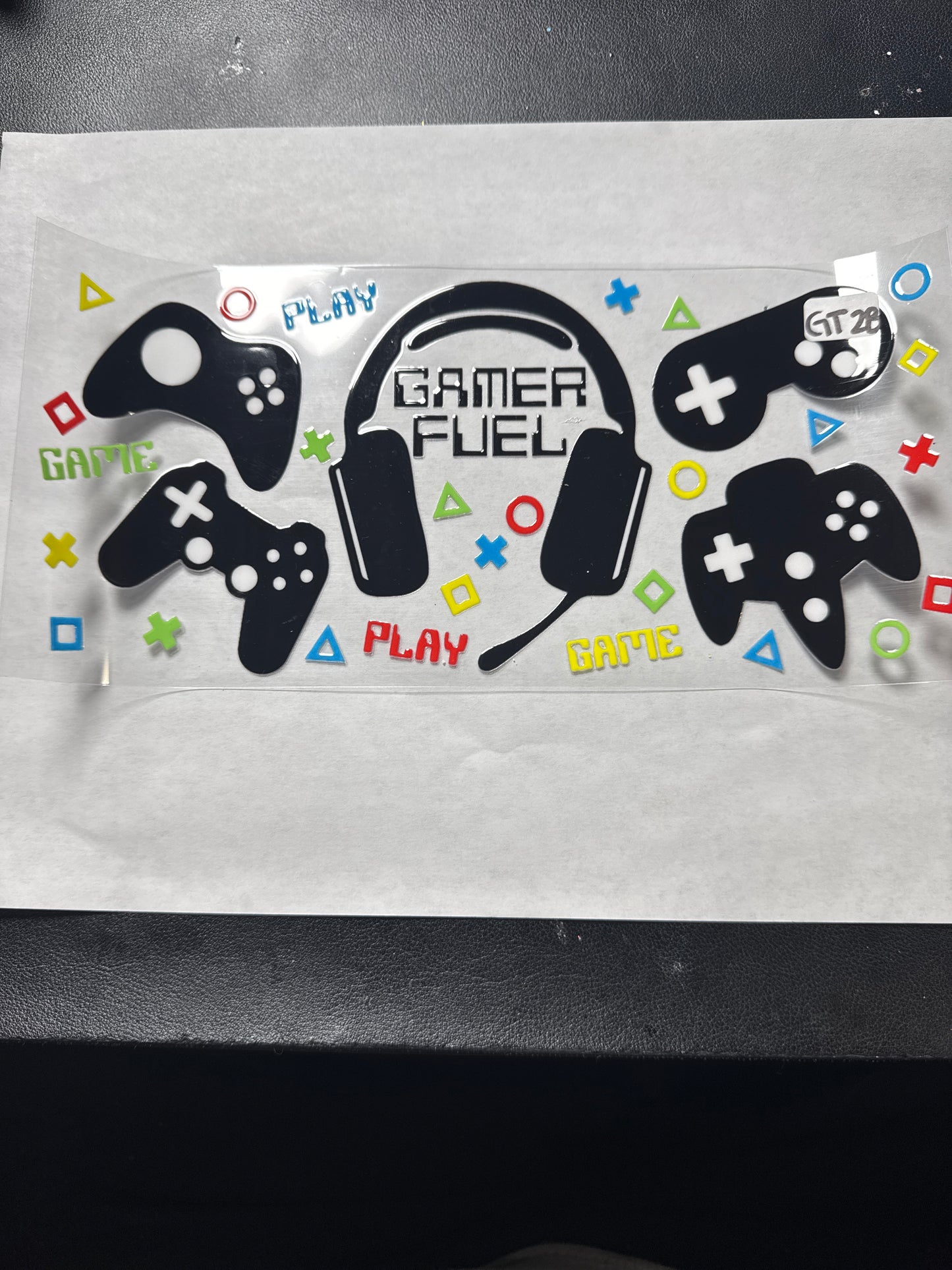 GT 28 Gamer fuel video game uvdtf wrap