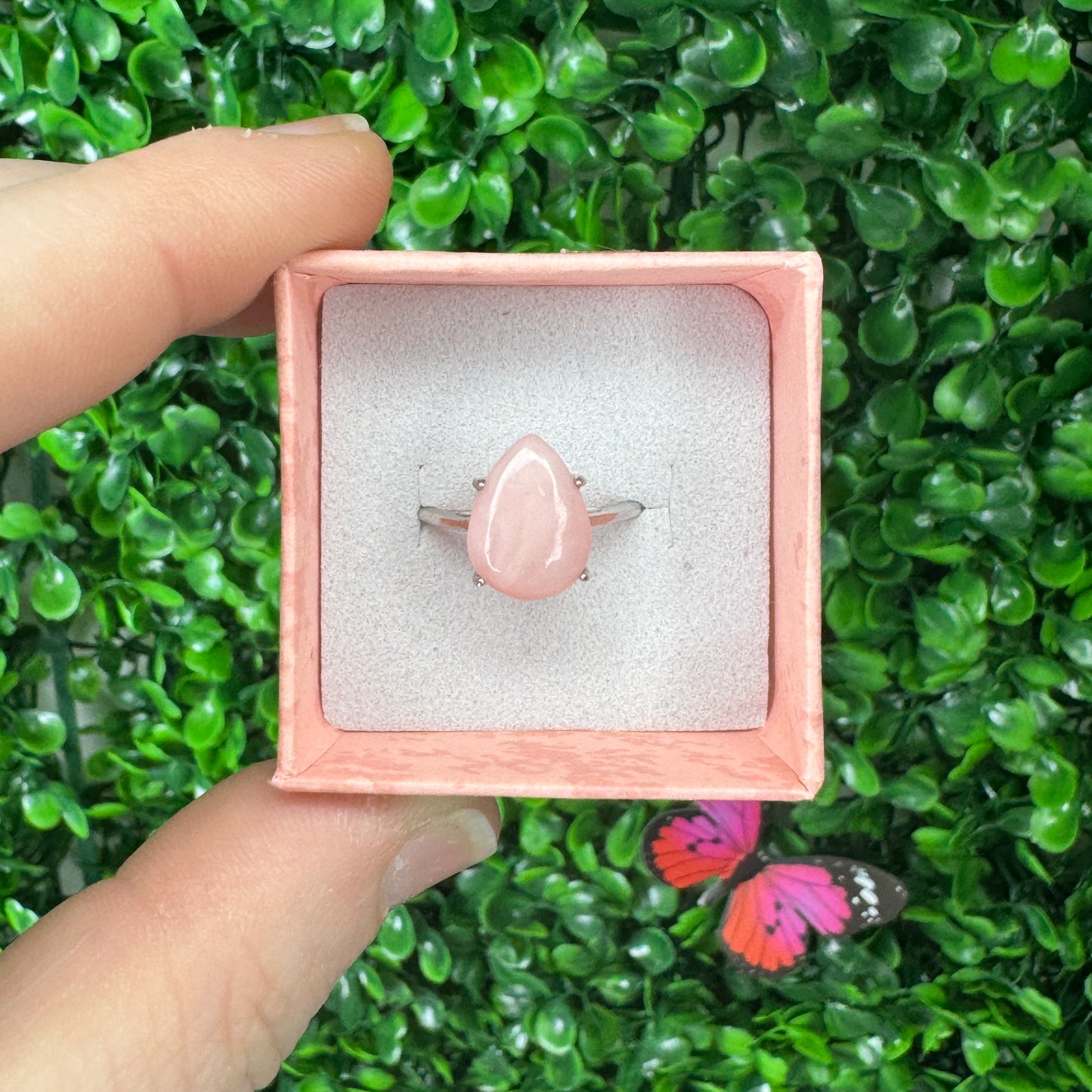 925 Sterling Pink Opal Rings