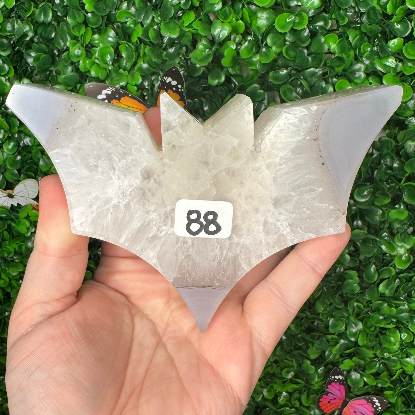Druzy Agate Bat Carvings