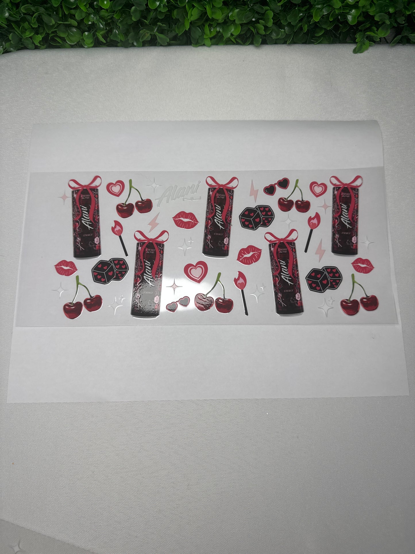 Dark red and black cherry energy drink UVDTF wrap b16
