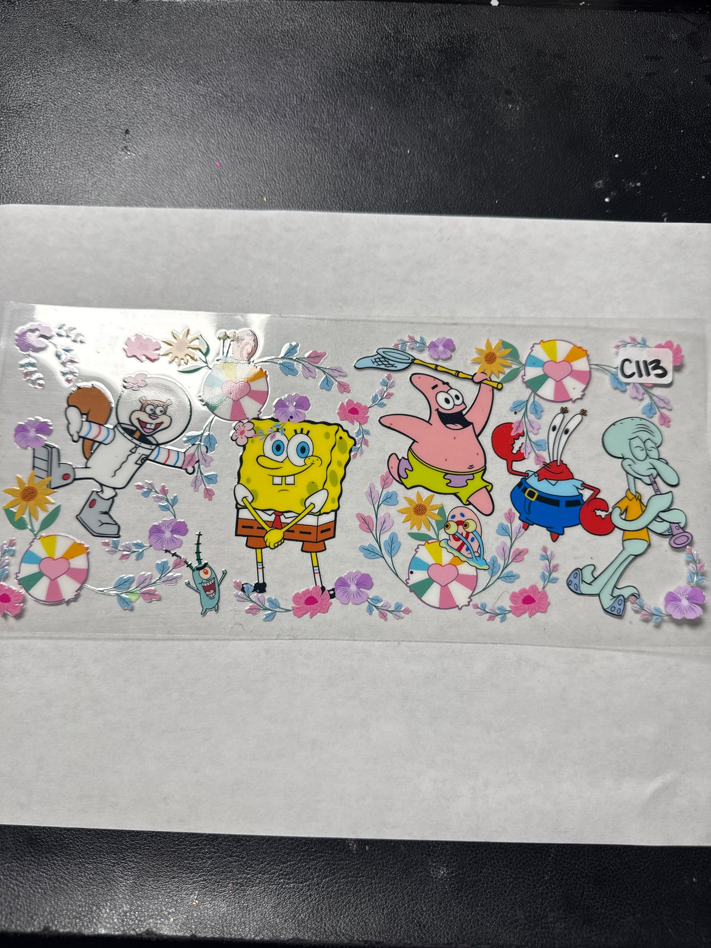 C113 Yellow Sponge and friends uvdtf wrap