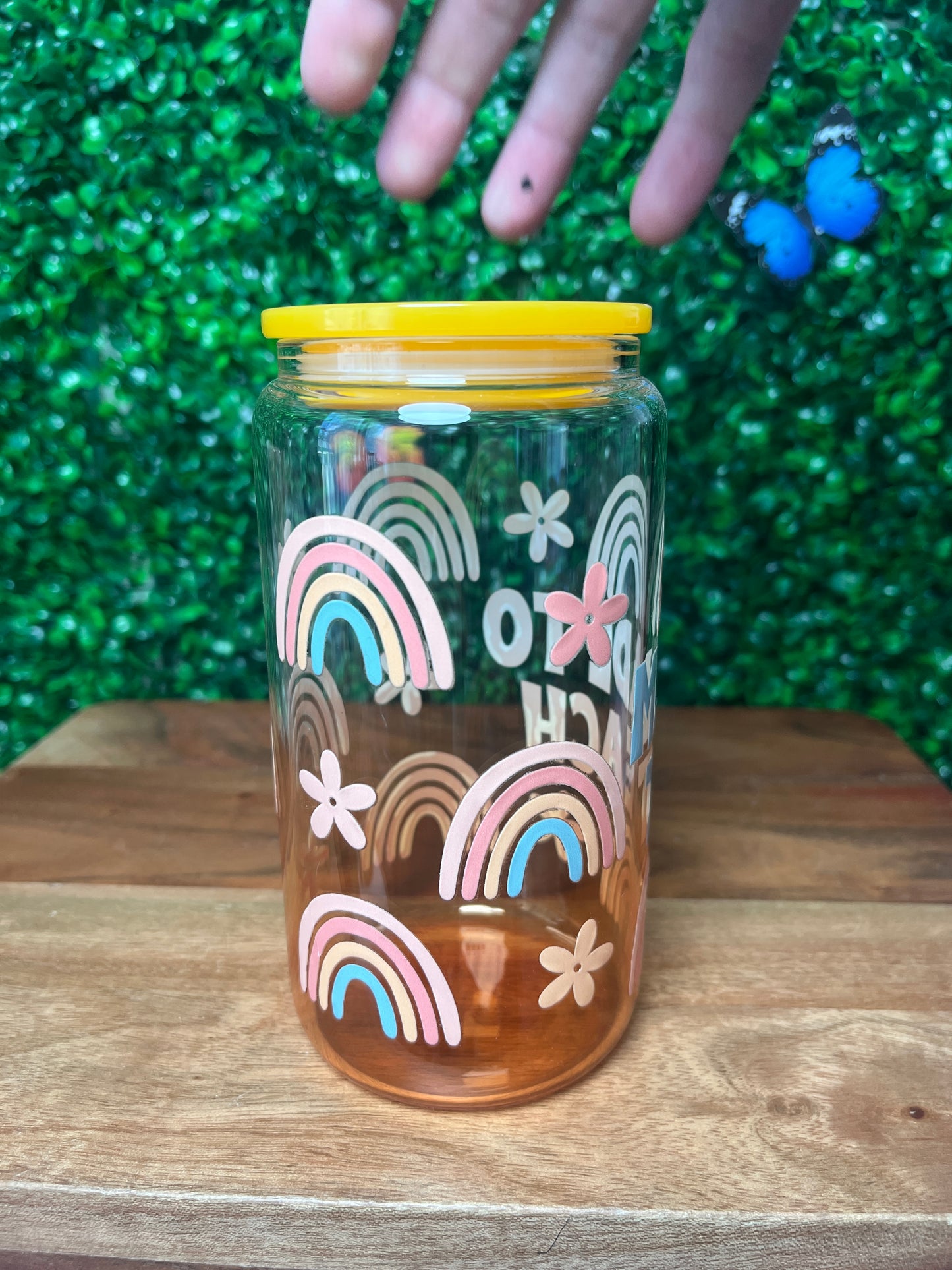 16oz Teacher Rainbow UVDTF Glass Cup