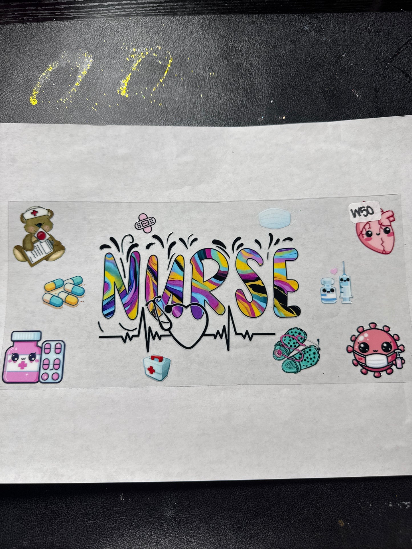 W 50 colorful nurse uvdtf wrap