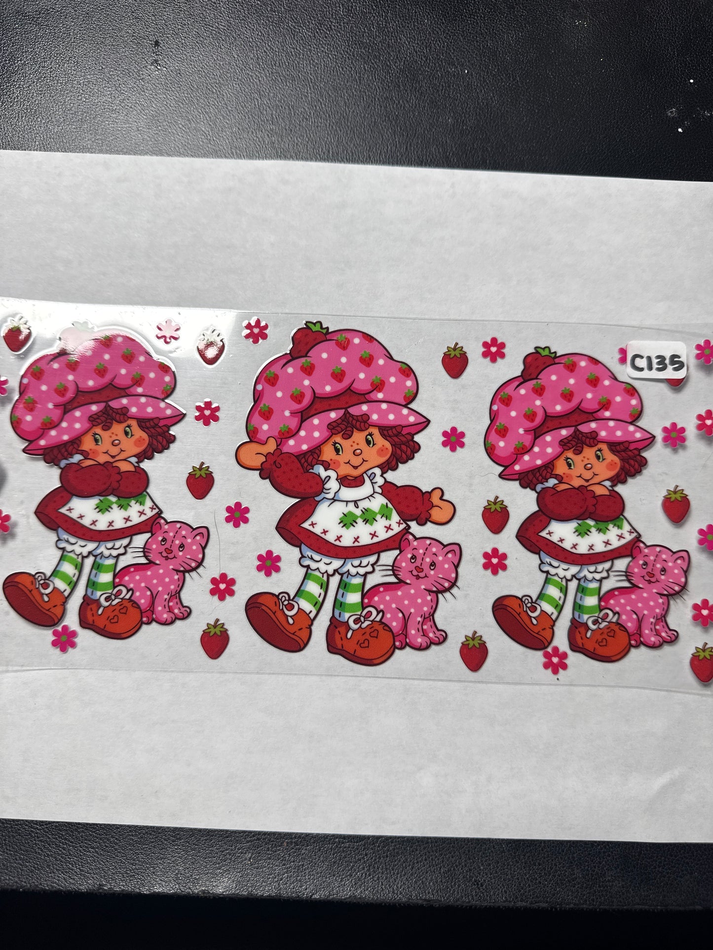C135 strawberry girl with flowers uvdtf wrap