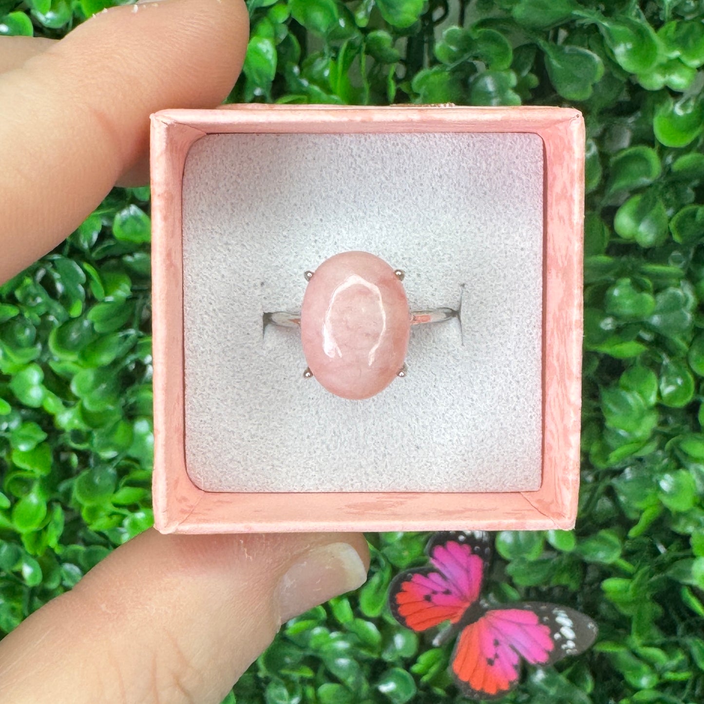 925 Sterling Pink Opal Rings