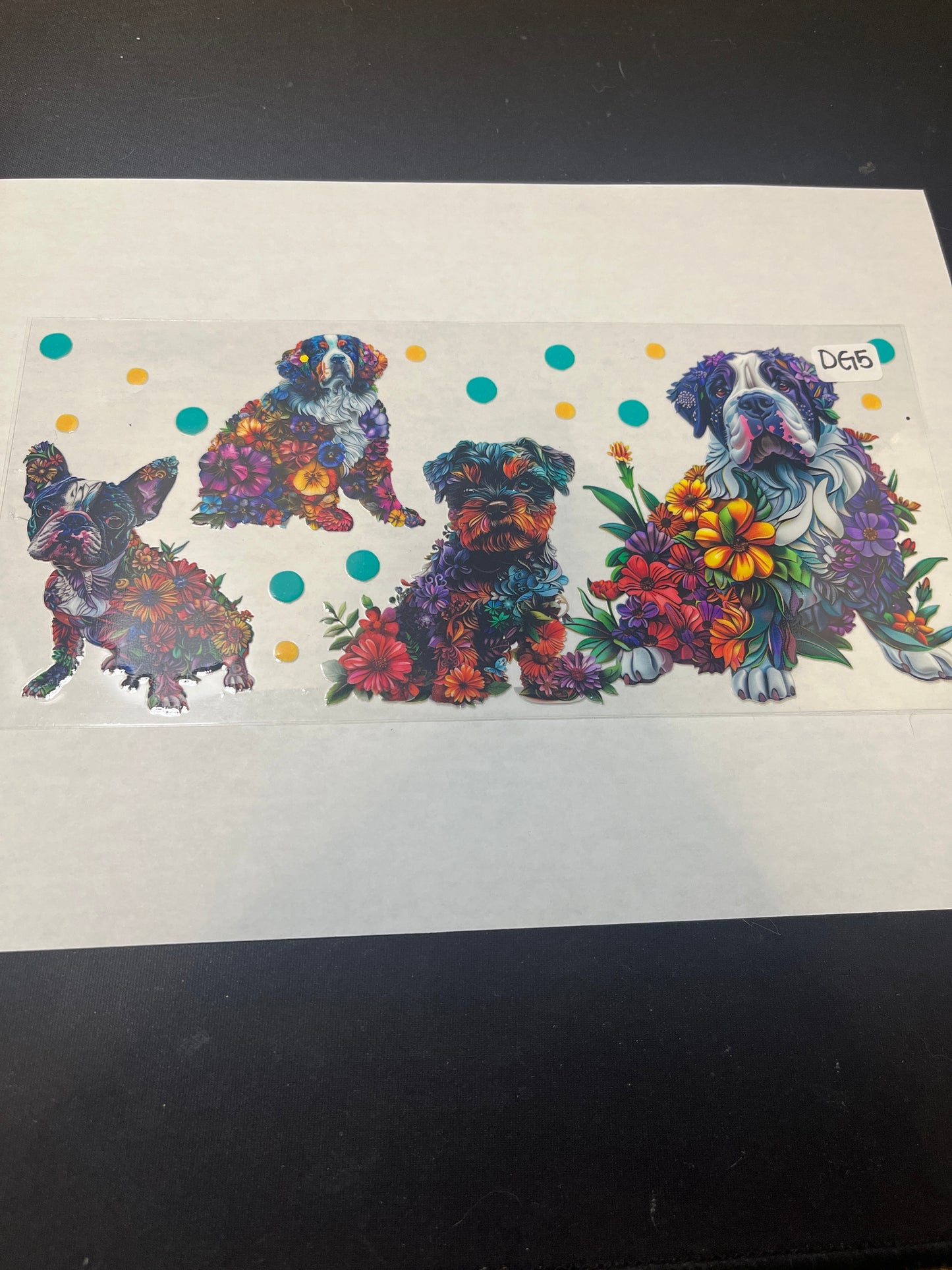 DG5 Dog Flowers UVDTF Wrap