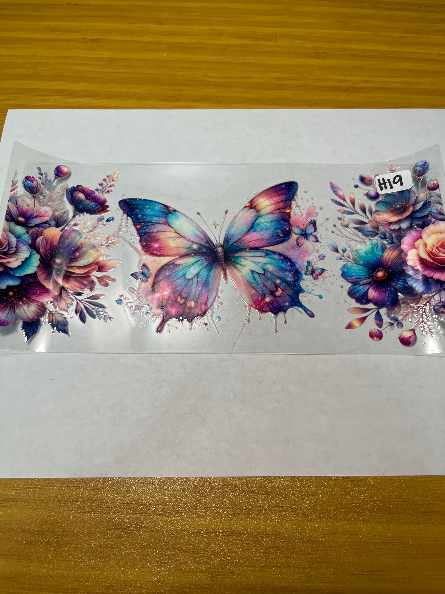 H19 Butterfly Flower UVDTF Wrap