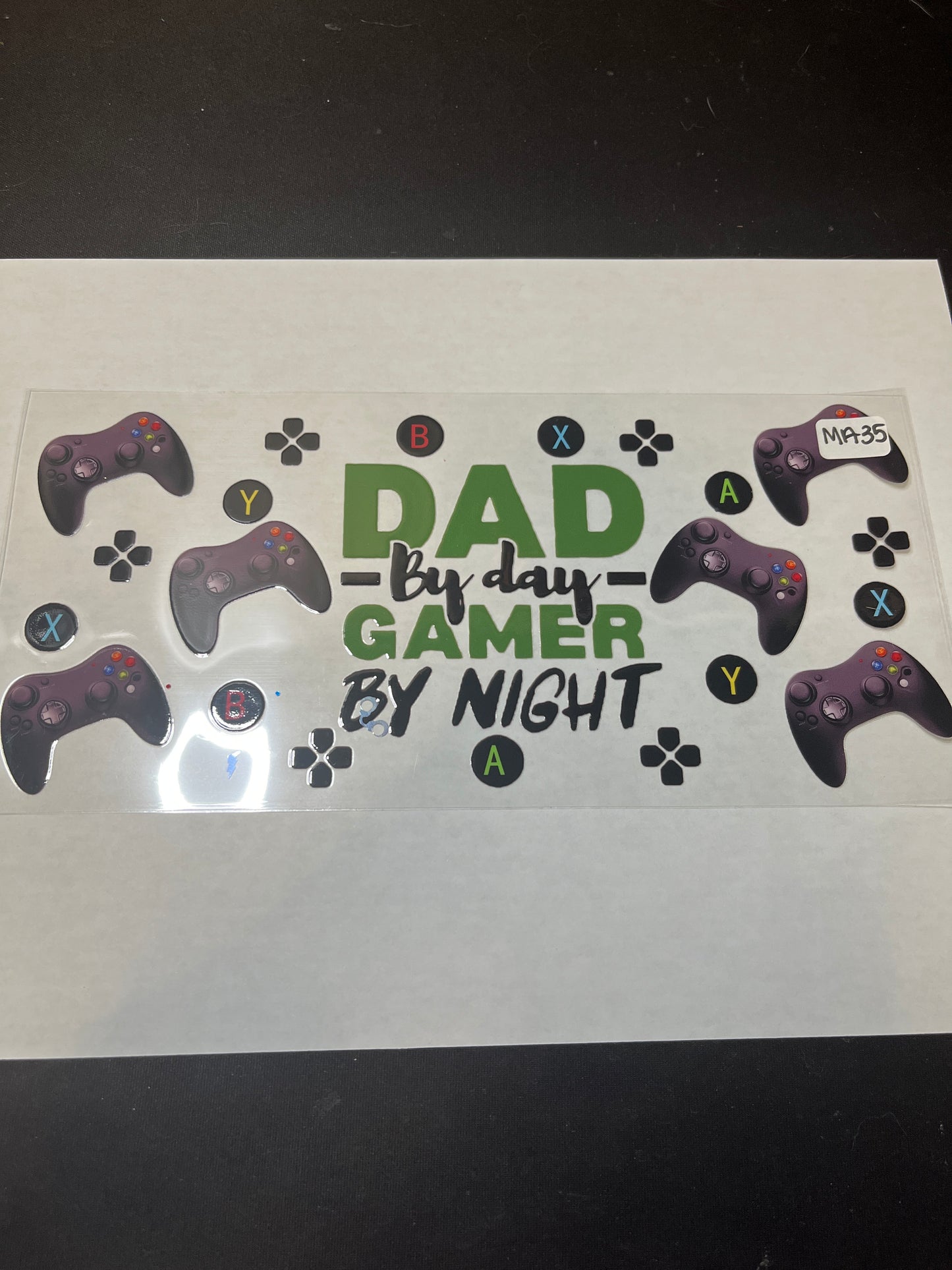 MA35 Gamer Dad UVDTF Wrap