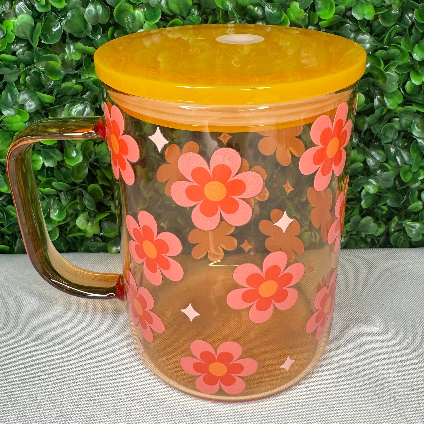 Orange Flower uvdtf mug