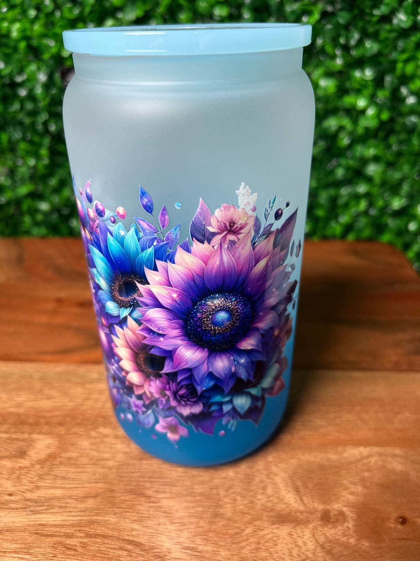 16oz Tattoo Girl Flower UVDTF Glass Cup