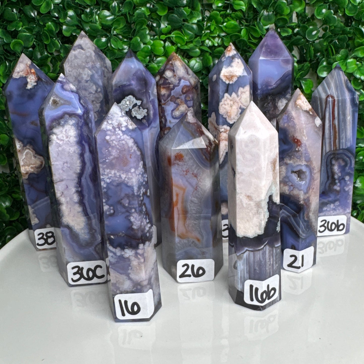 Blue Flower Agate Towers