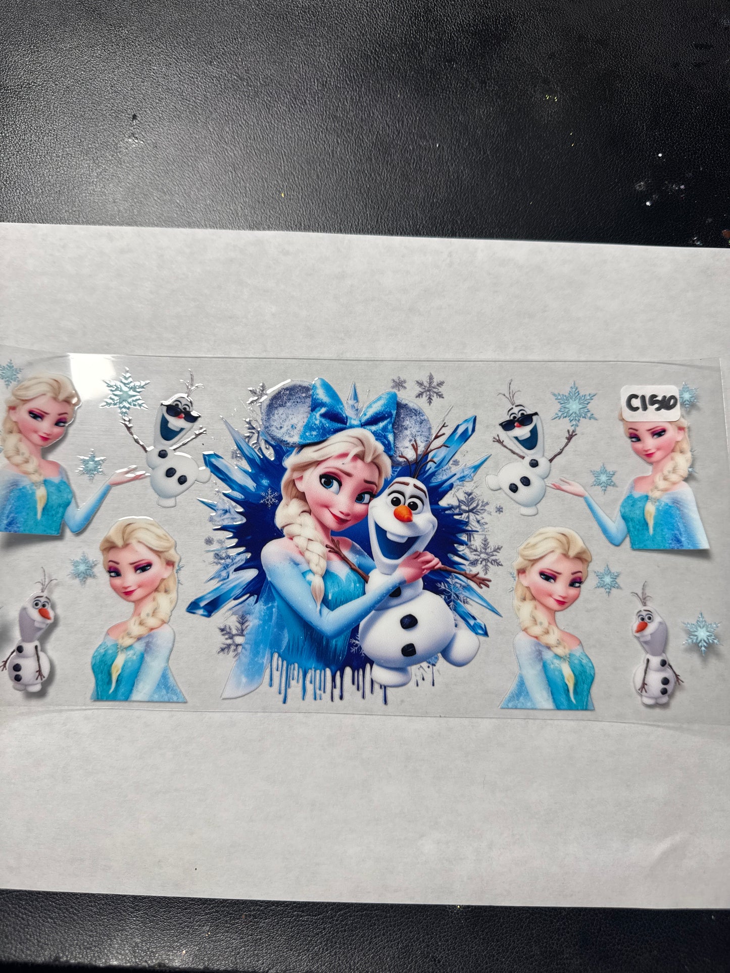 C156 frozen princess and snowman character uvdtf wrap