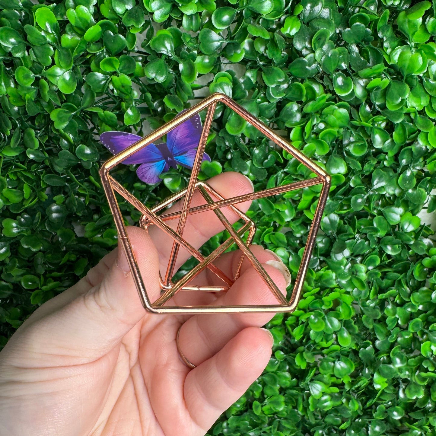 Rose gold sphere stand