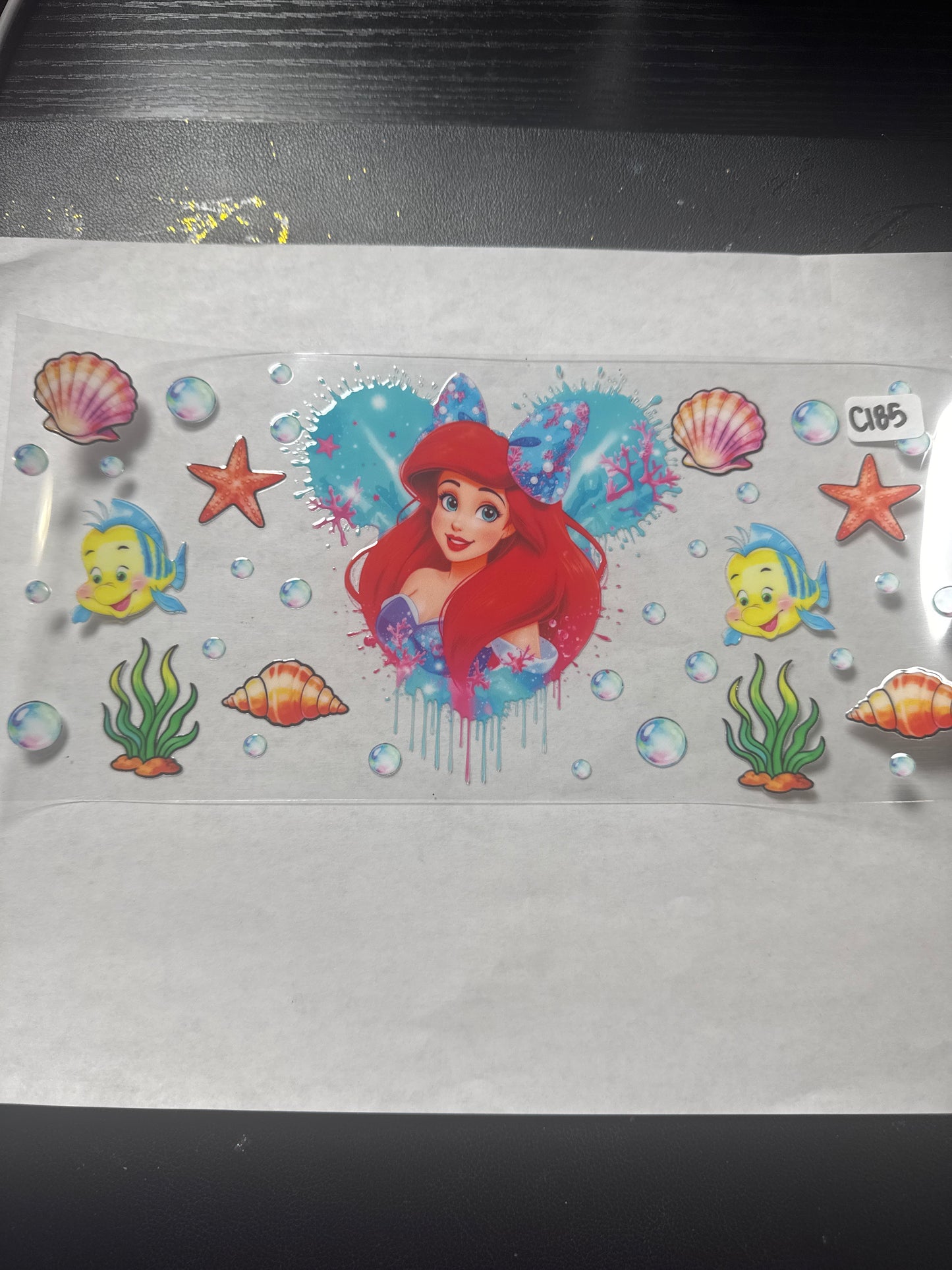 C185 Ocean princess and fish friends uvdtf wrap
