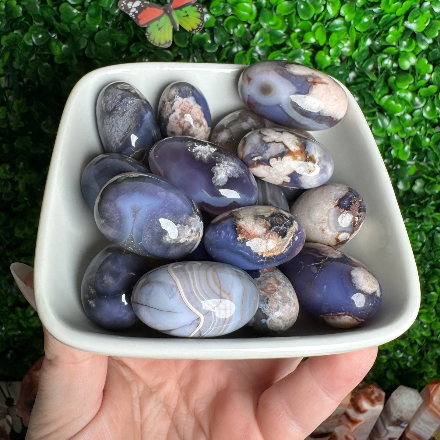 Blue Flower Agate Tumbles
