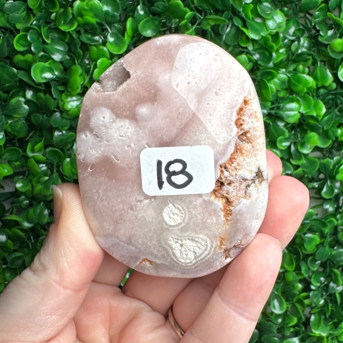 Pink amethyst palm stone