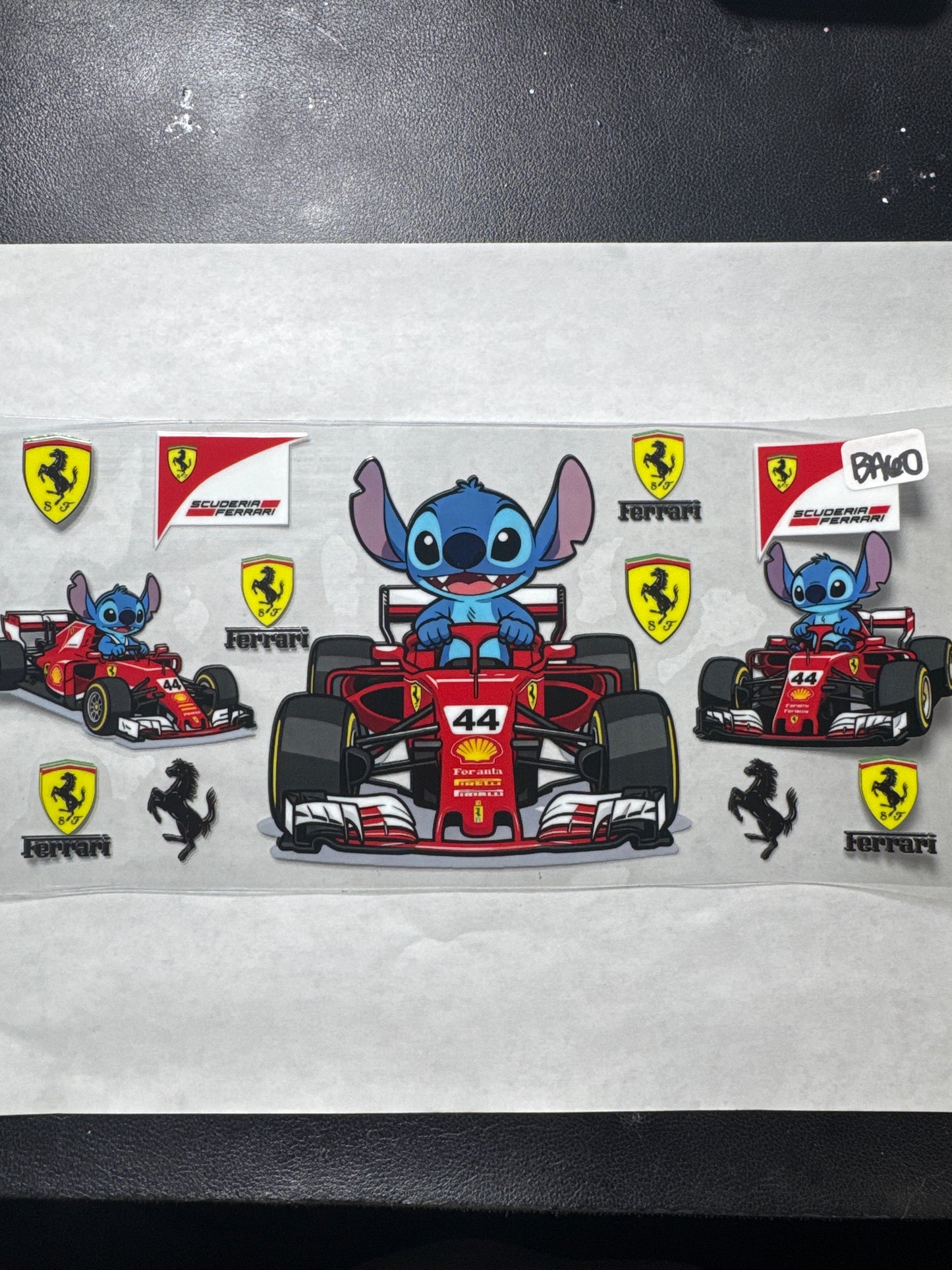 BA60 Blue alien in a fast vehicle uvdtf wrap