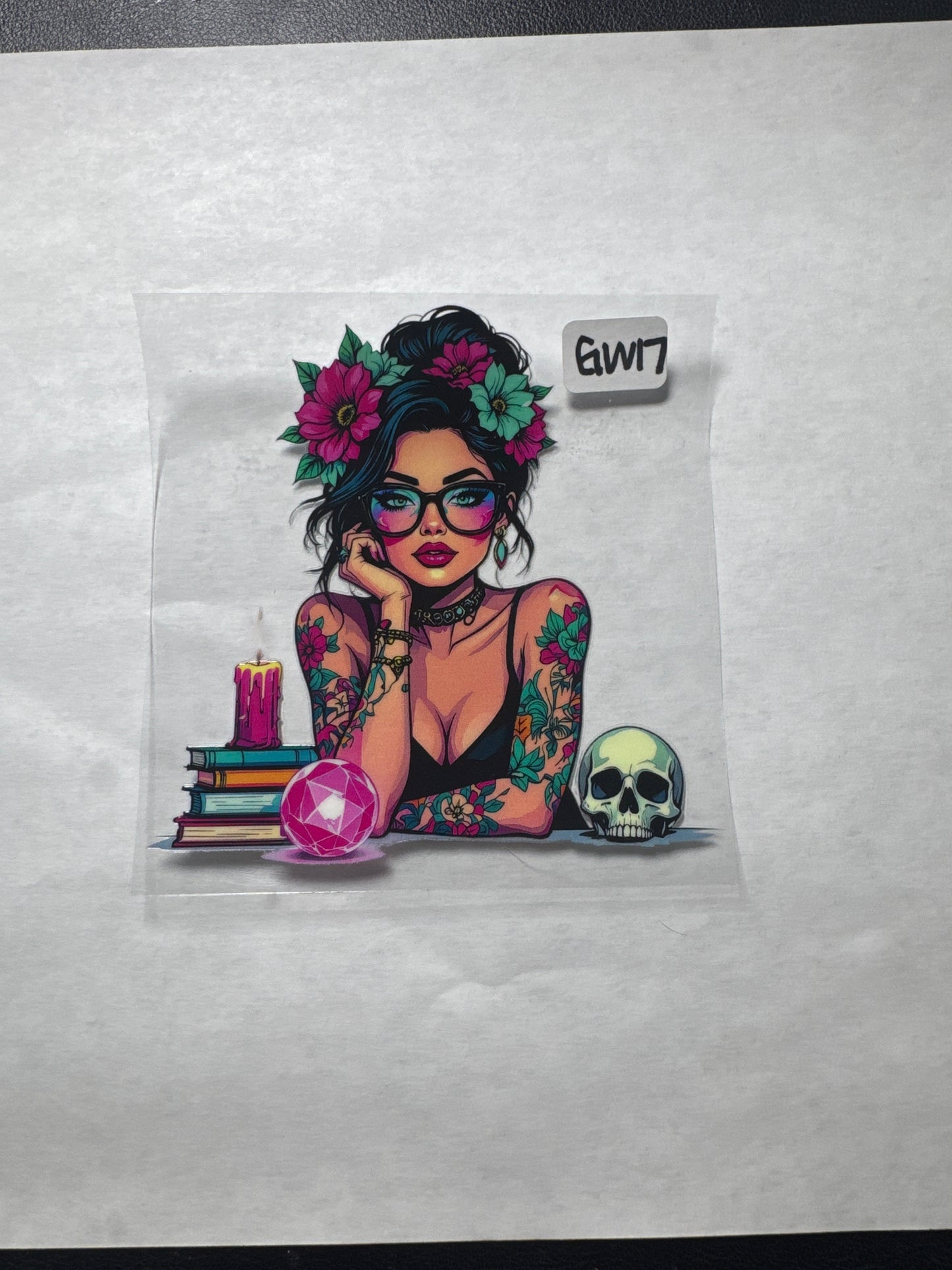 GW 17 Tattoed flower goddess uvdtf wrap/decal