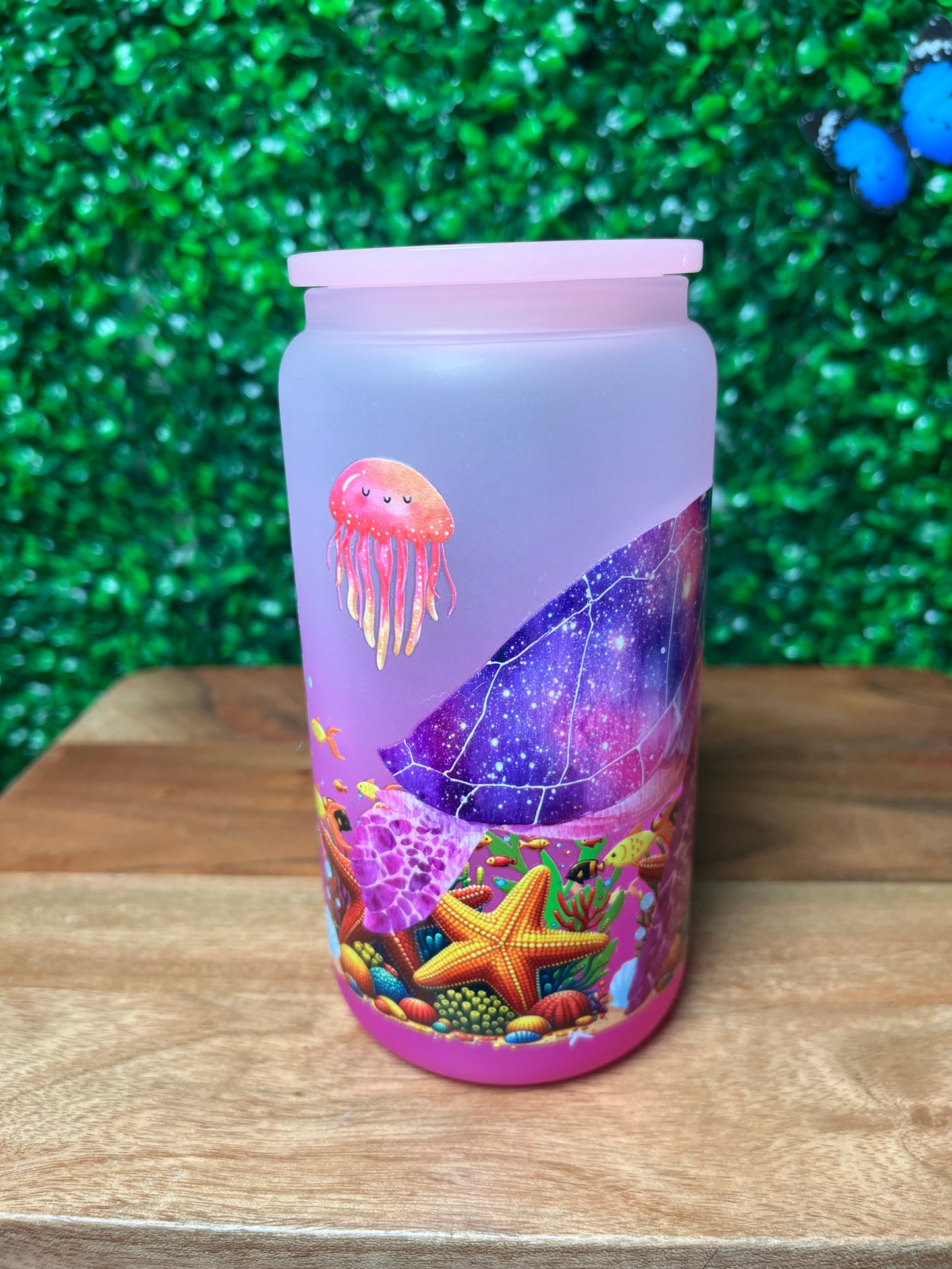 16oz Sea Turtle UVDTF Glass Cup