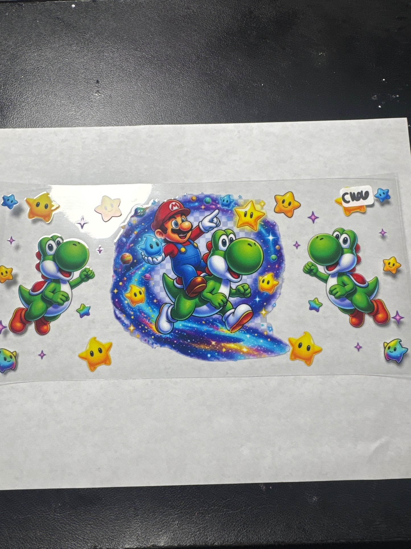 C166 character with red hat and green turtle uvdtf wrap