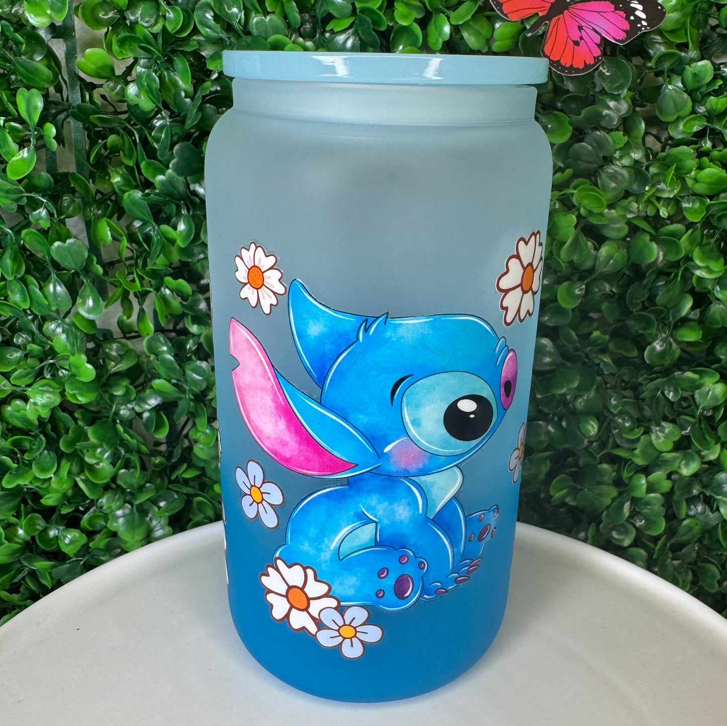 16oz Blue alien UVDTF cup