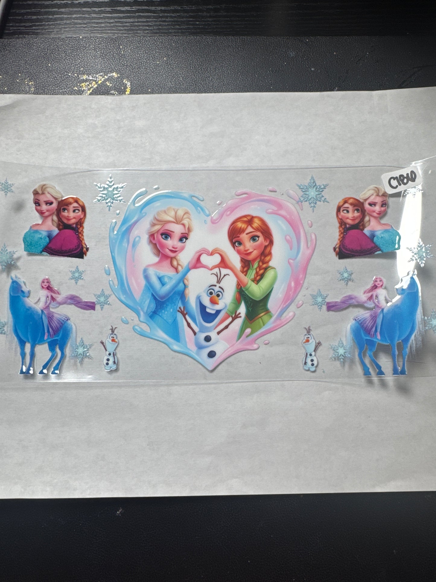 C186 frozen sisters and snowman uvdtf wrap