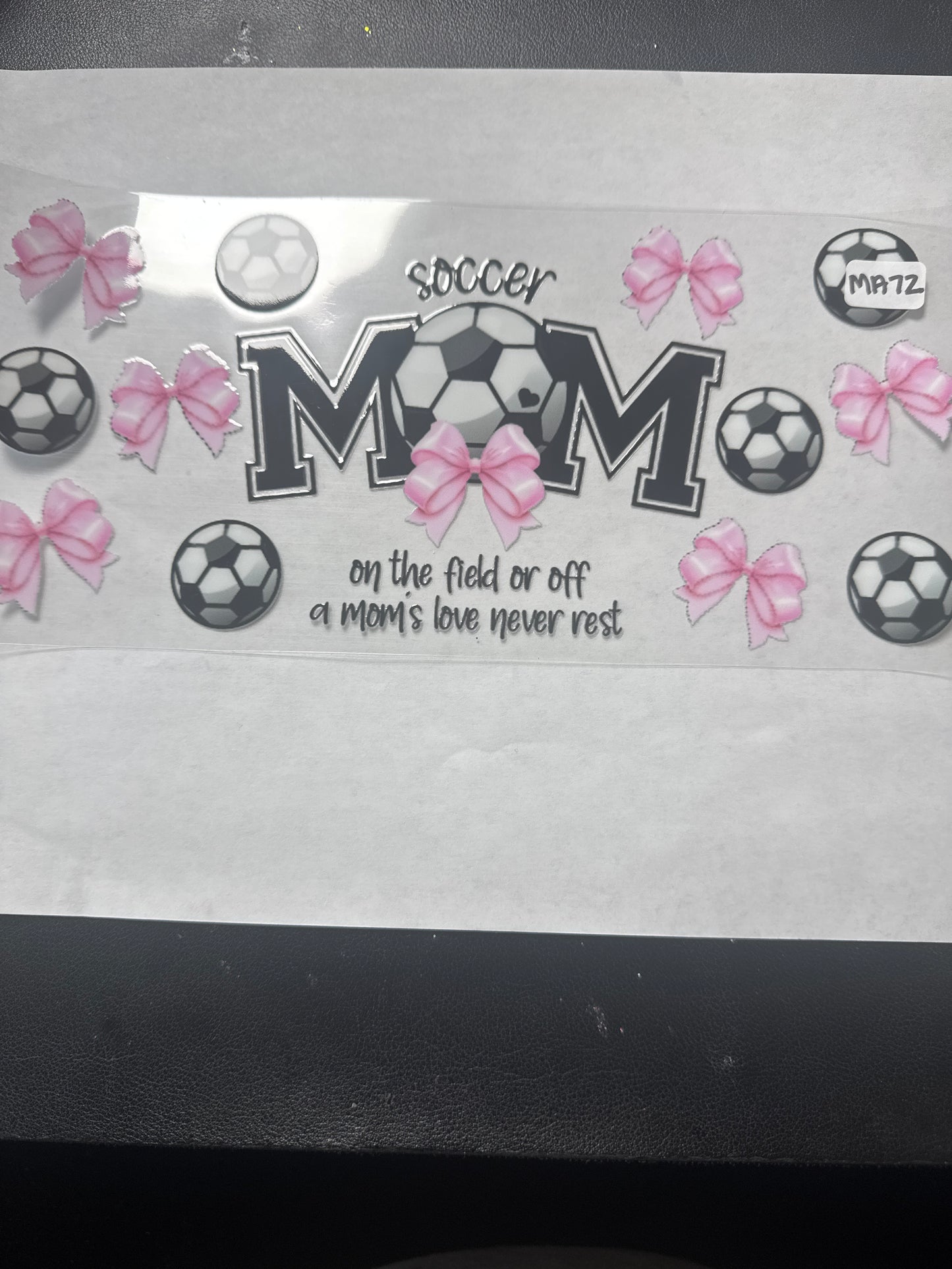 MA 72 Soccer mom wrap with bows and soccer balls