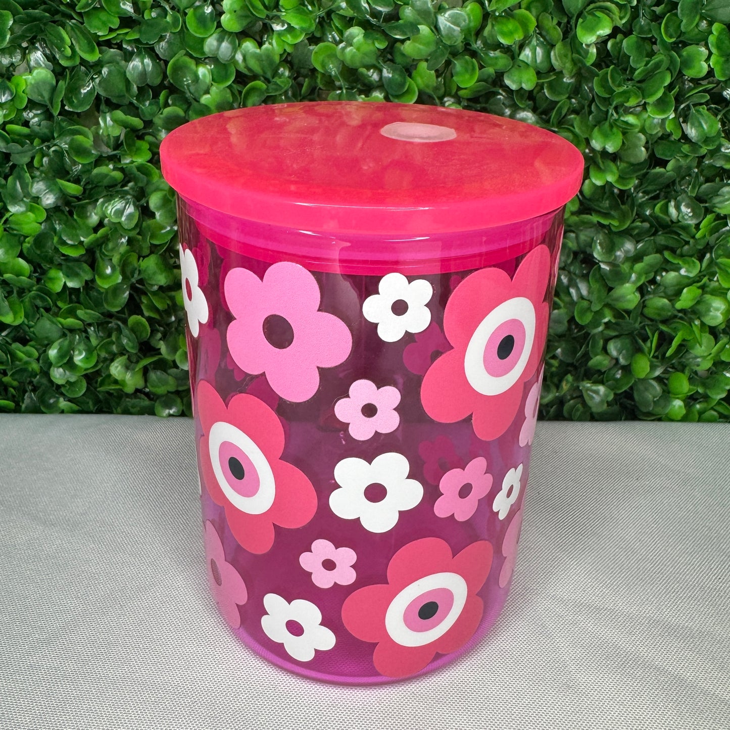 Hot Pink Evil Eye Flower Mug