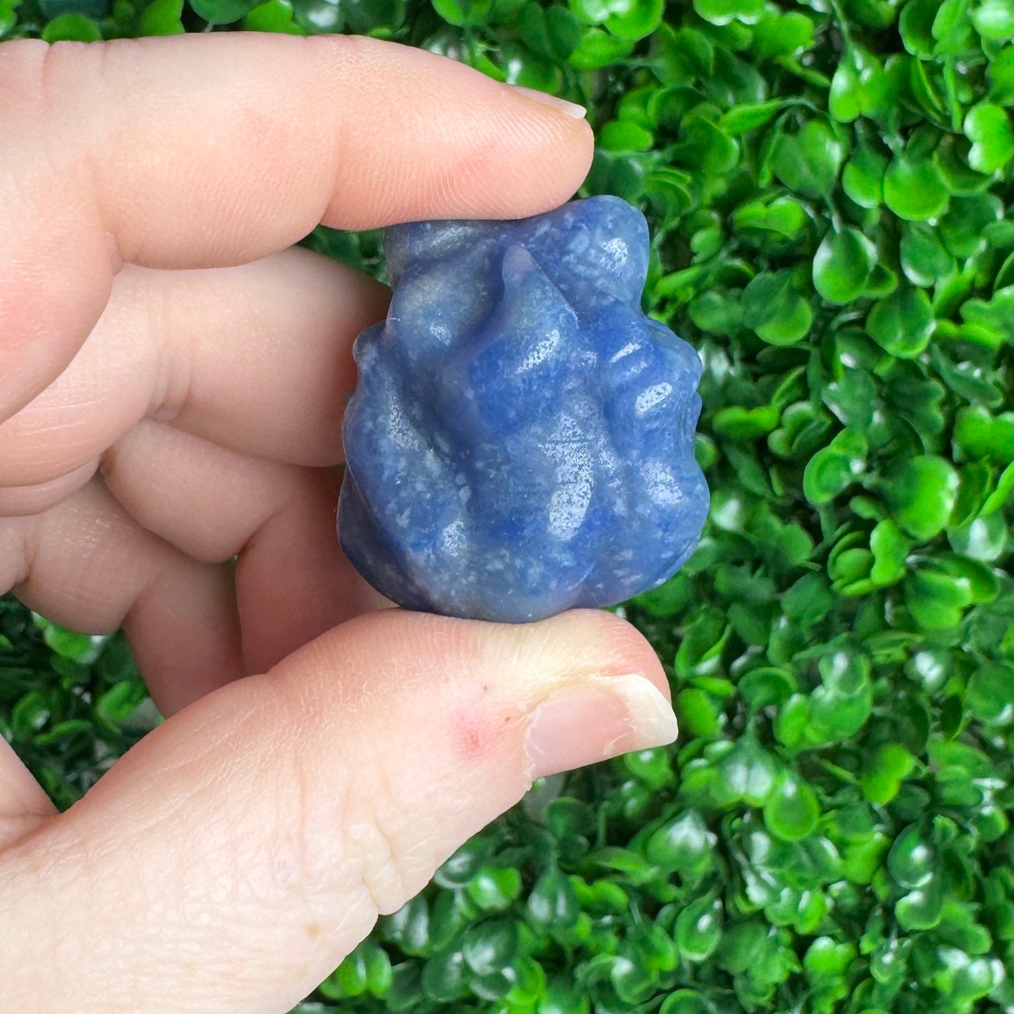 Blue Aventurine fox carving