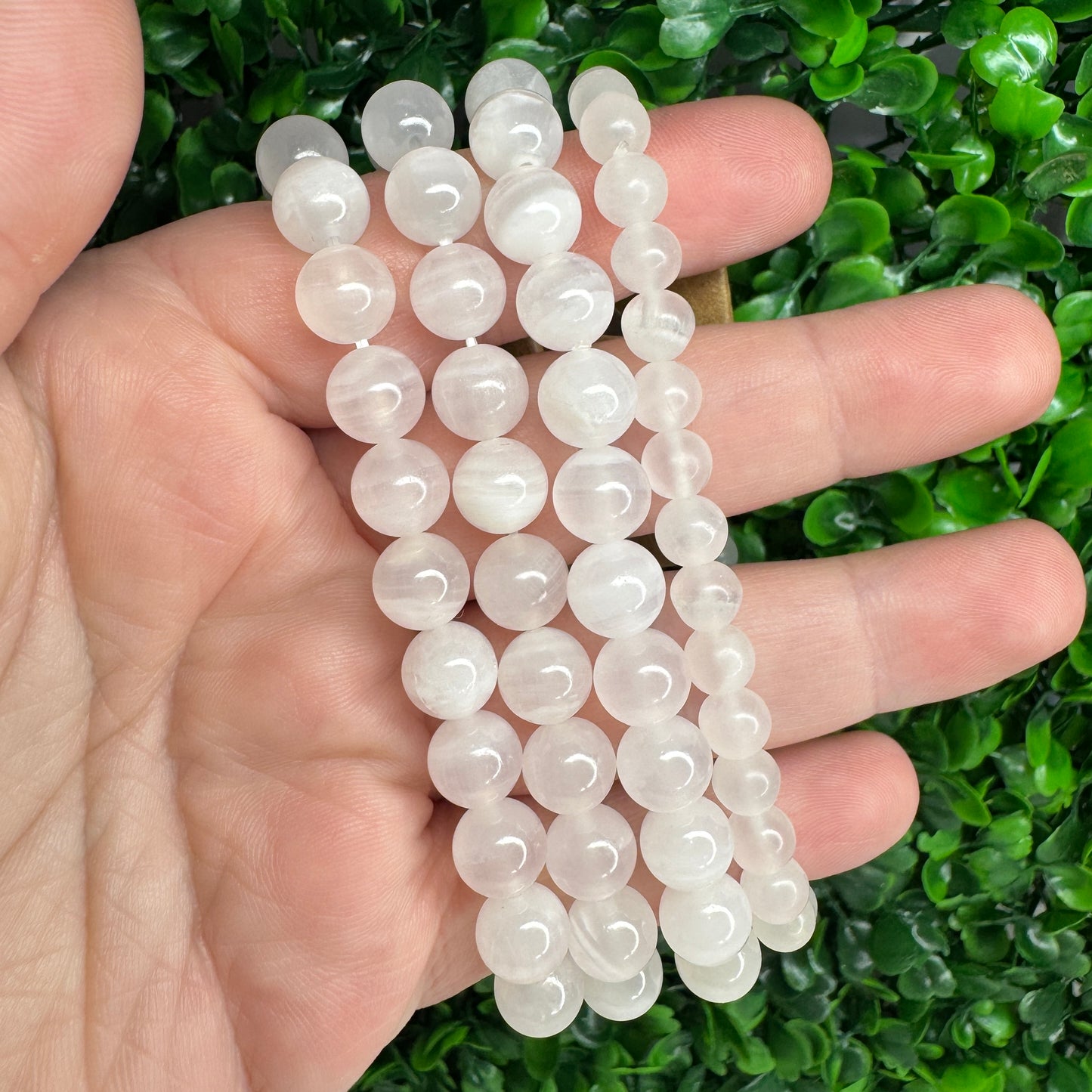 4/8mm Pink Managano Calcite Bracelets