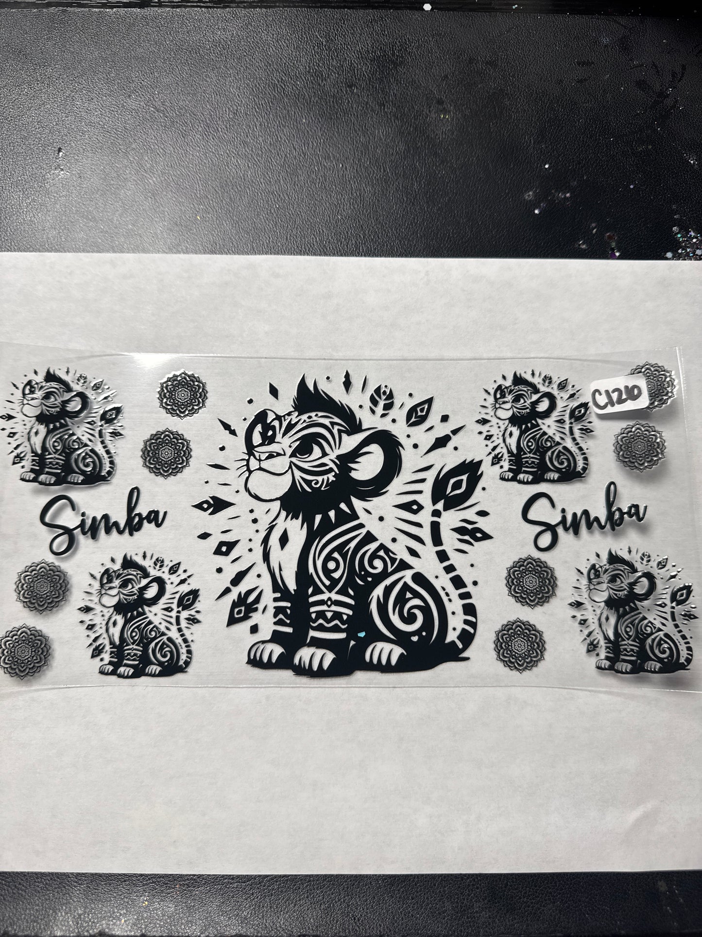 C126 lion character uvdtf wrap